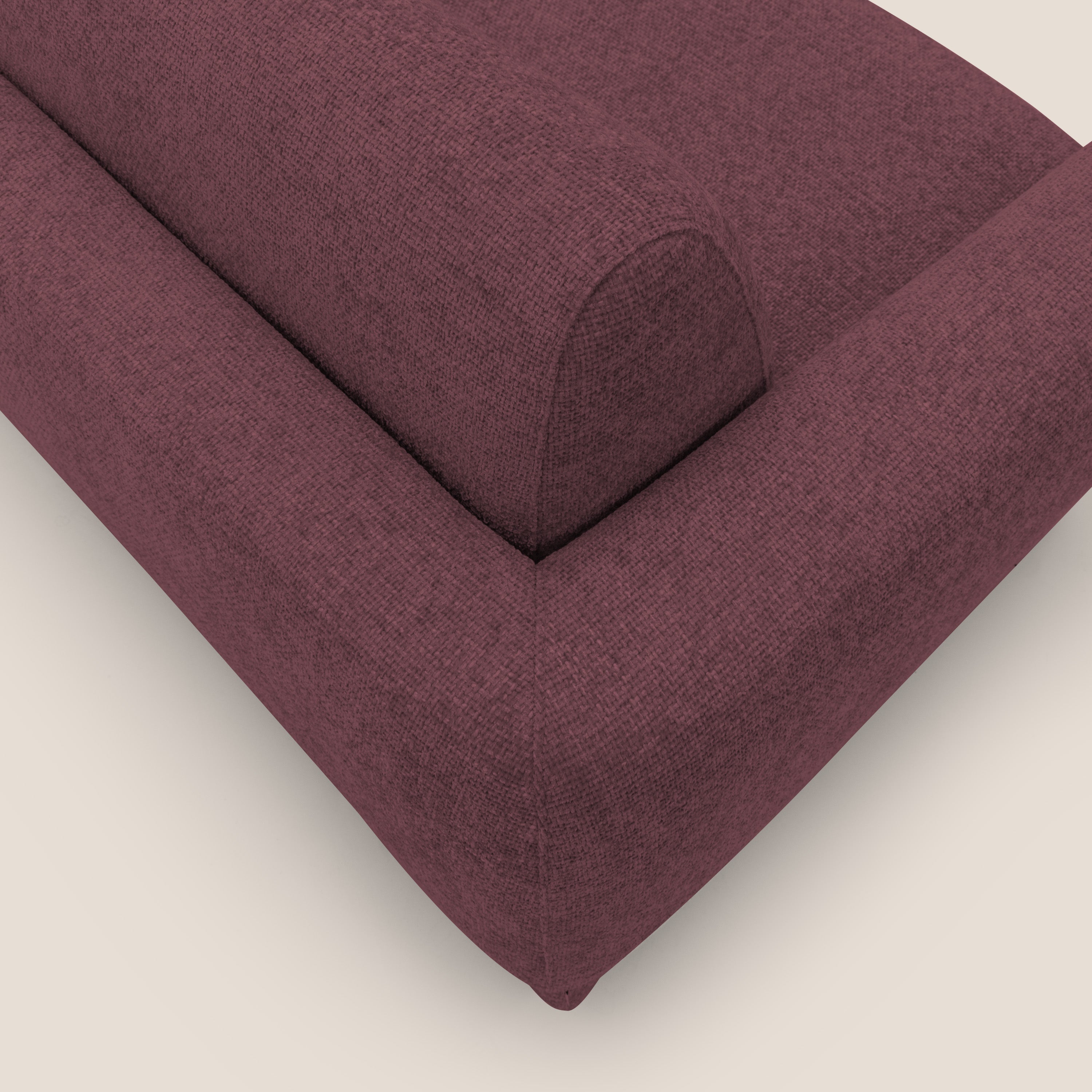 Happy Divano letto matrimoniale con materasso h18 cm in tessuto impermeabile T10 bordeaux - divani.store