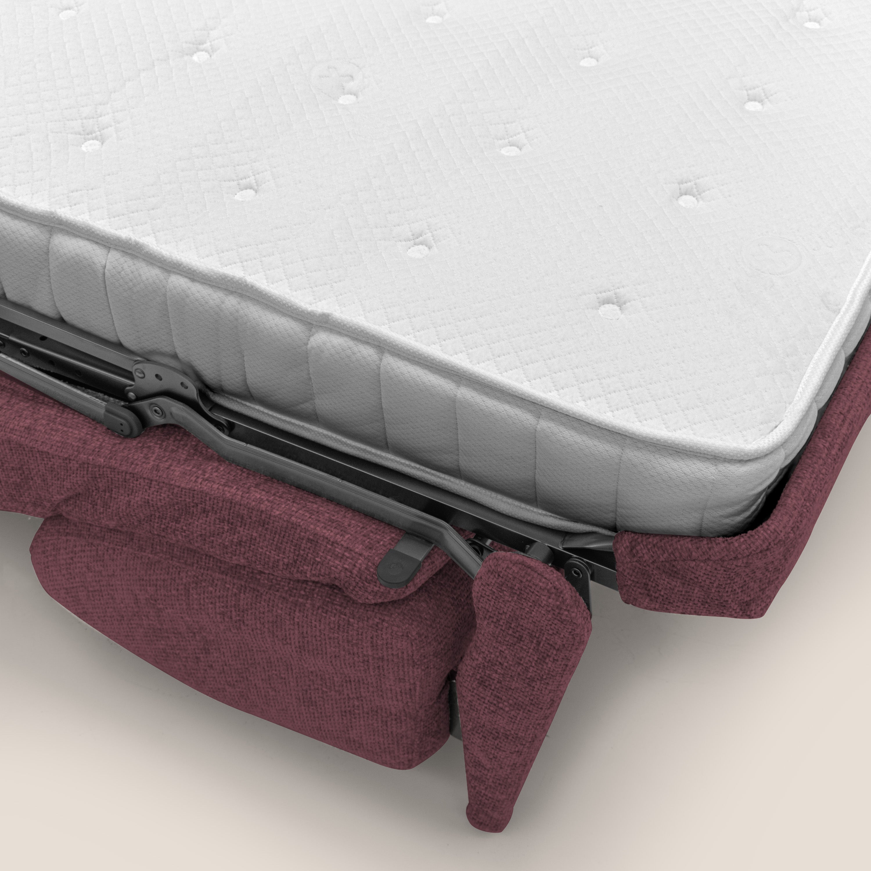 Happy Divano letto matrimoniale con materasso h18 cm in tessuto impermeabile T10 bordeaux - divani.store