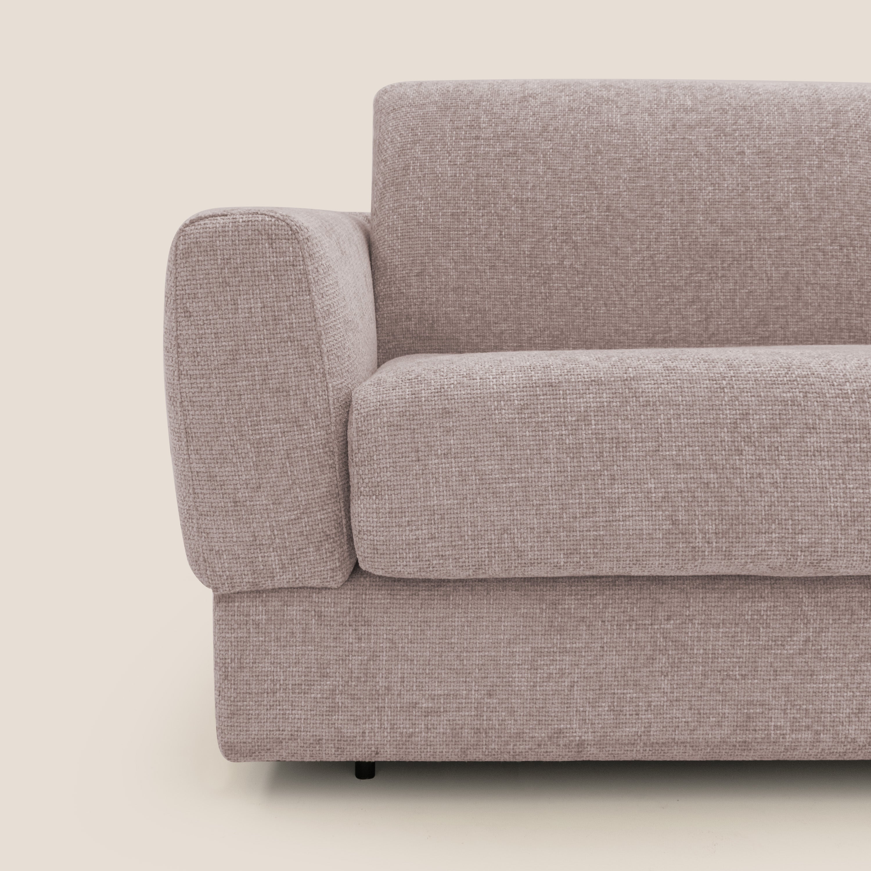 Happy Divano letto matrimoniale con materasso h18 cm in tessuto impermeabile T10 rosa - divani.store
