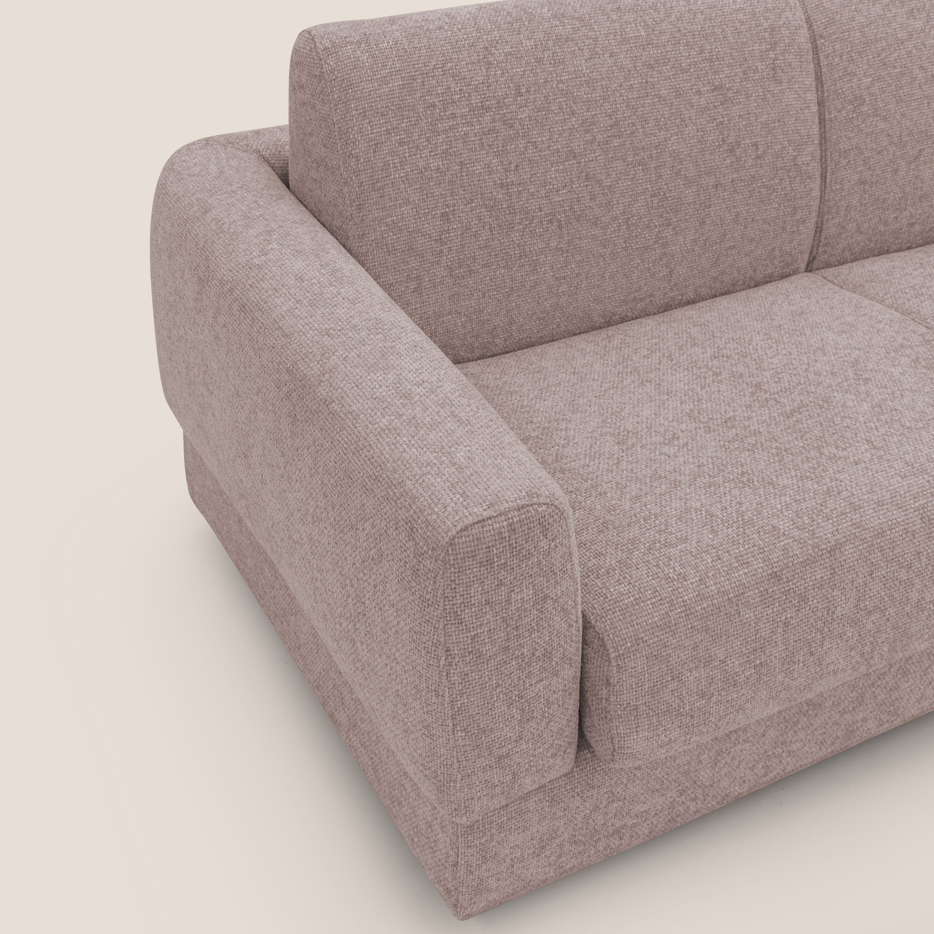 Happy Divano letto matrimoniale con materasso h18 cm in tessuto impermeabile T10 rosa - divani.store
