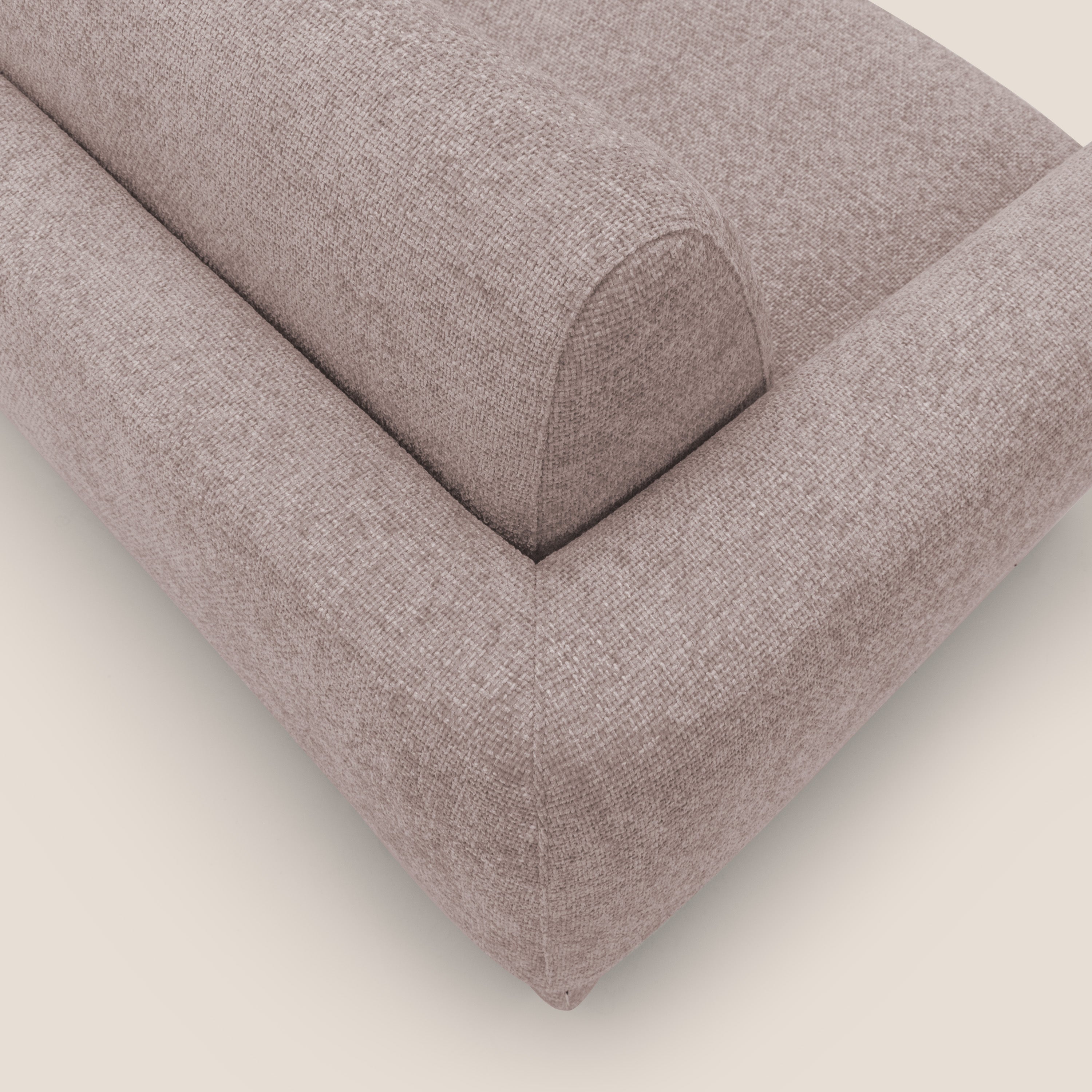 Happy Divano letto matrimoniale con materasso h18 cm in tessuto impermeabile T10 rosa - divani.store