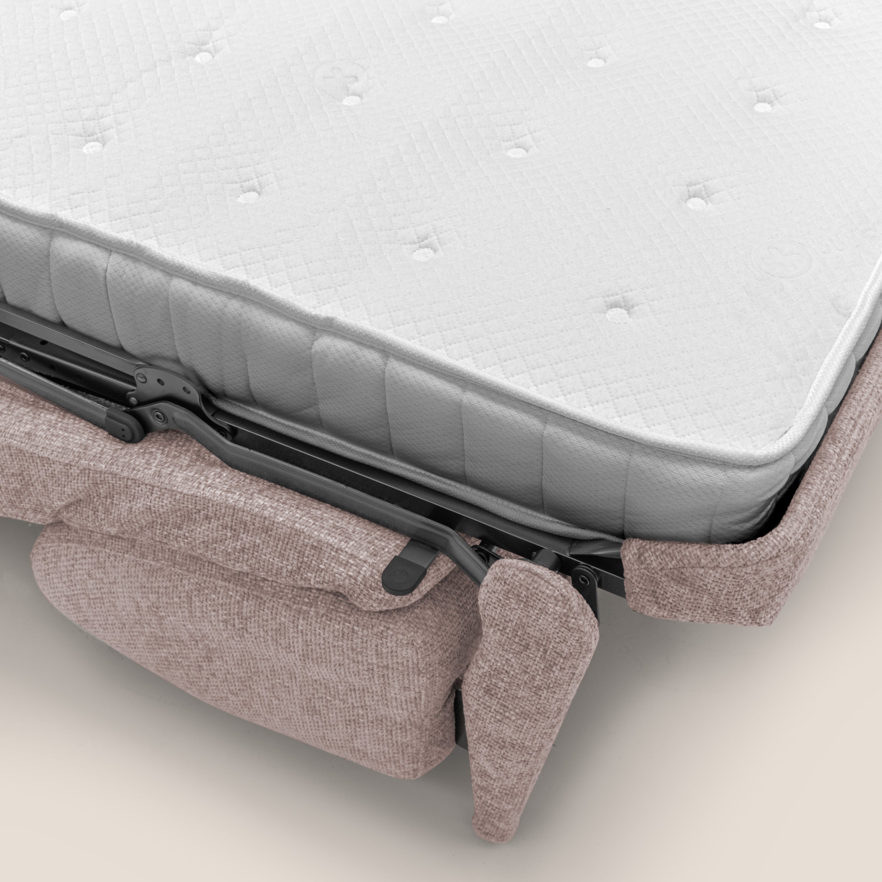Happy Divano letto matrimoniale con materasso h18 cm in tessuto impermeabile T10 rosa - divani.store
