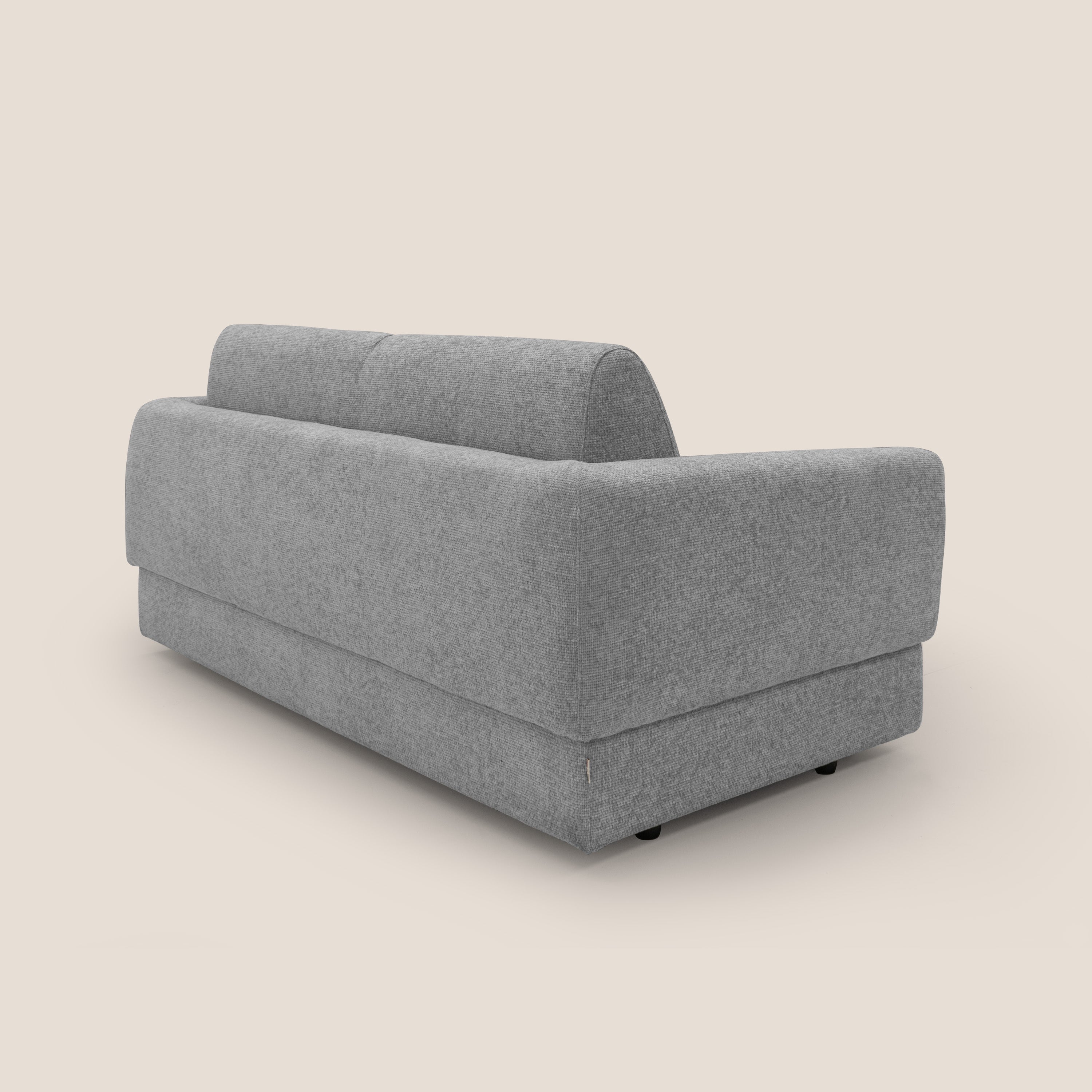 Happy Divano letto matrimoniale con materasso h18 cm in tessuto impermeabile T10 grigio - divani.store
