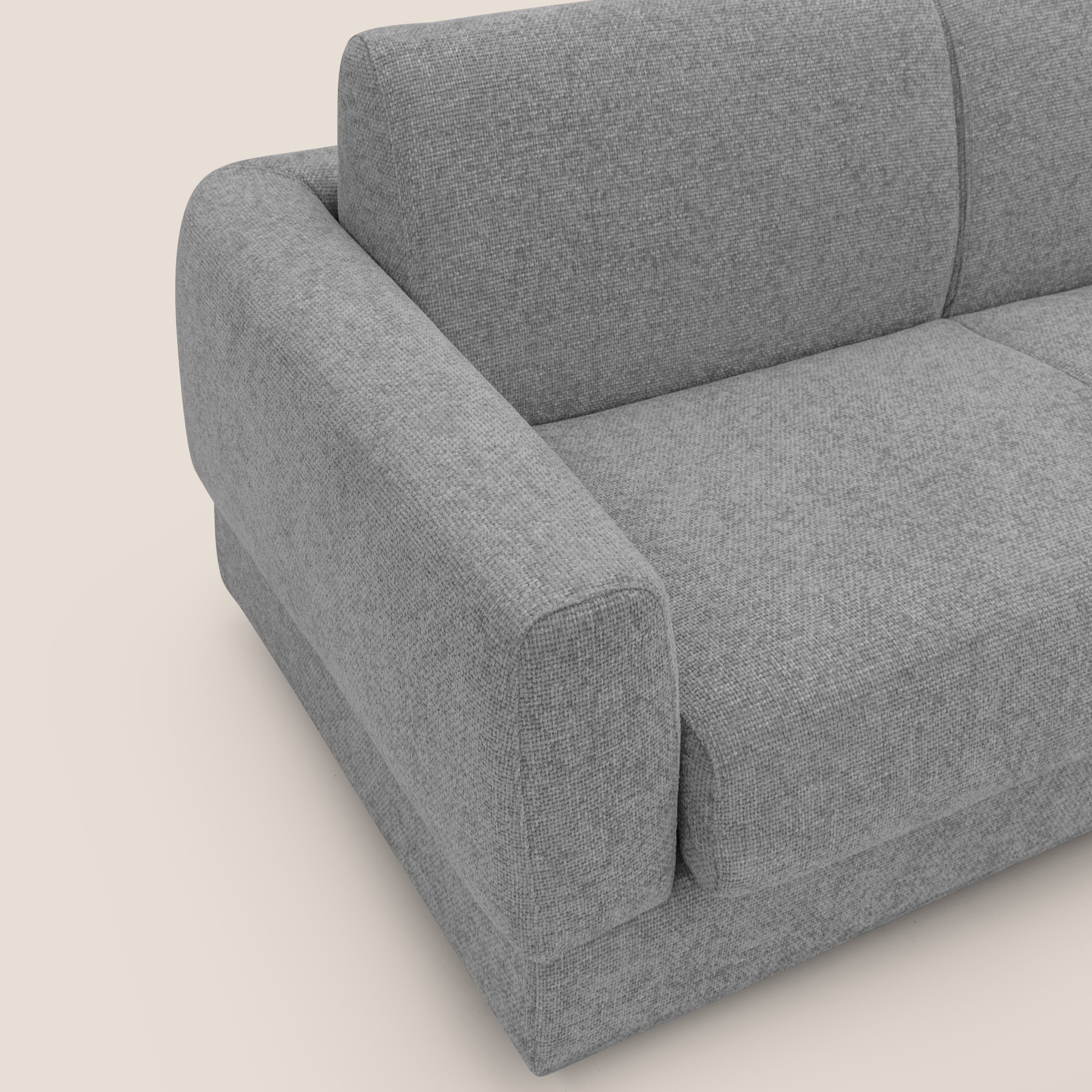 Happy Divano letto matrimoniale con materasso h18 cm in tessuto impermeabile T10 grigio - divani.store