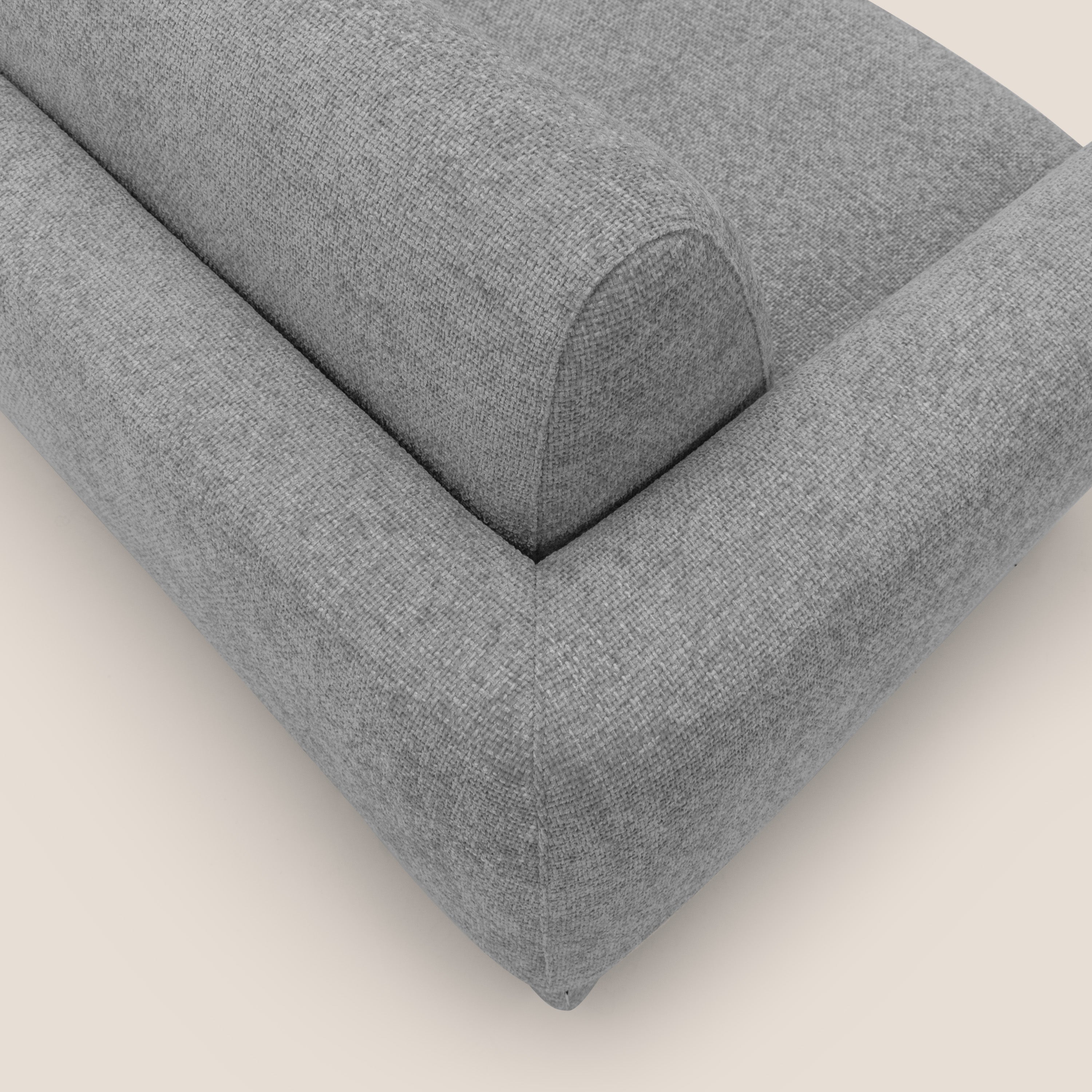 Happy Divano letto matrimoniale con materasso h18 cm in tessuto impermeabile T10 grigio - divani.store