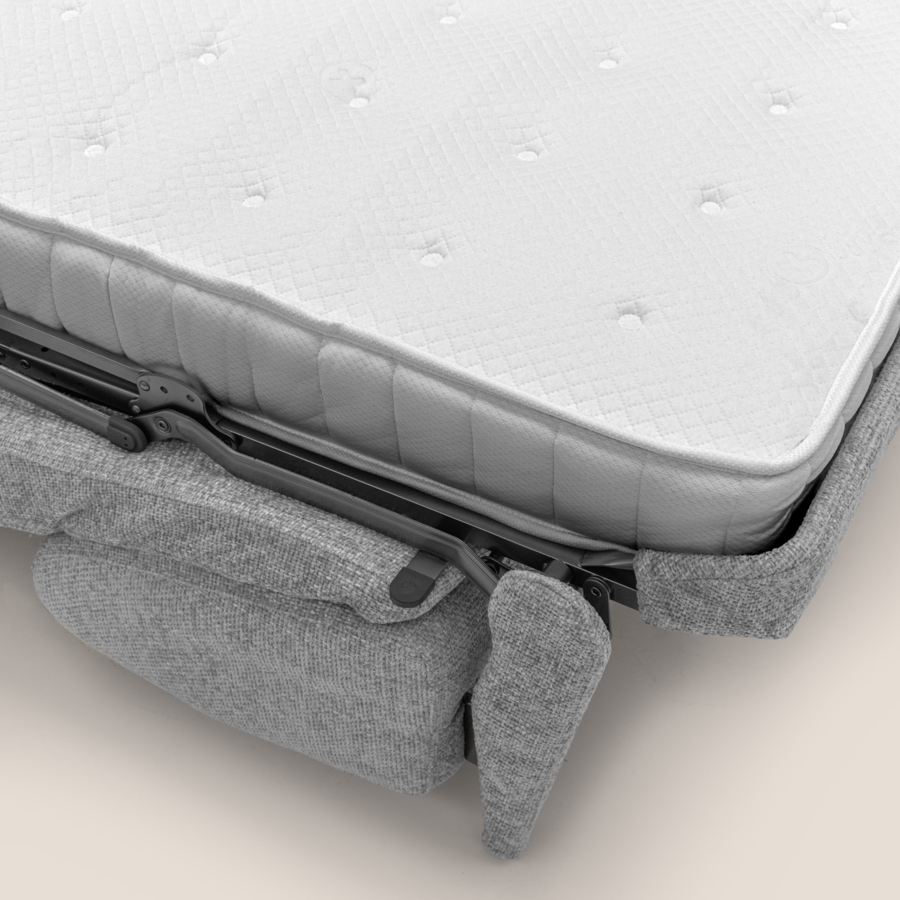 Happy Divano letto matrimoniale con materasso h18 cm in tessuto impermeabile T10 grigio - divani.store
