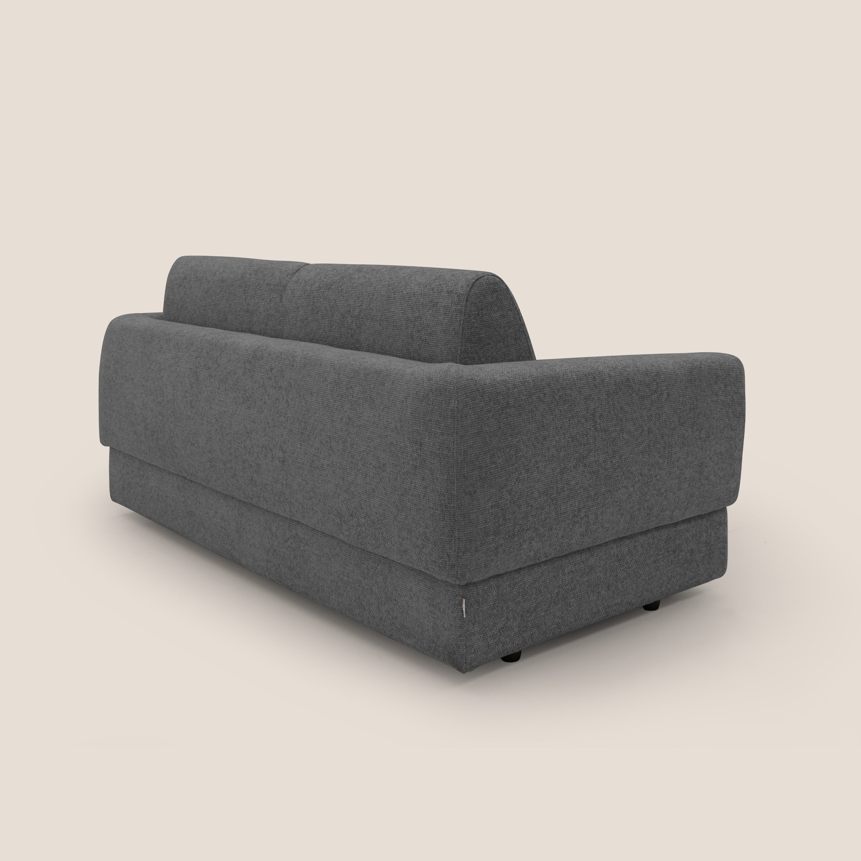 Happy Divano letto matrimoniale con materasso h18 cm in tessuto impermeabile T10 antracite - divani.store