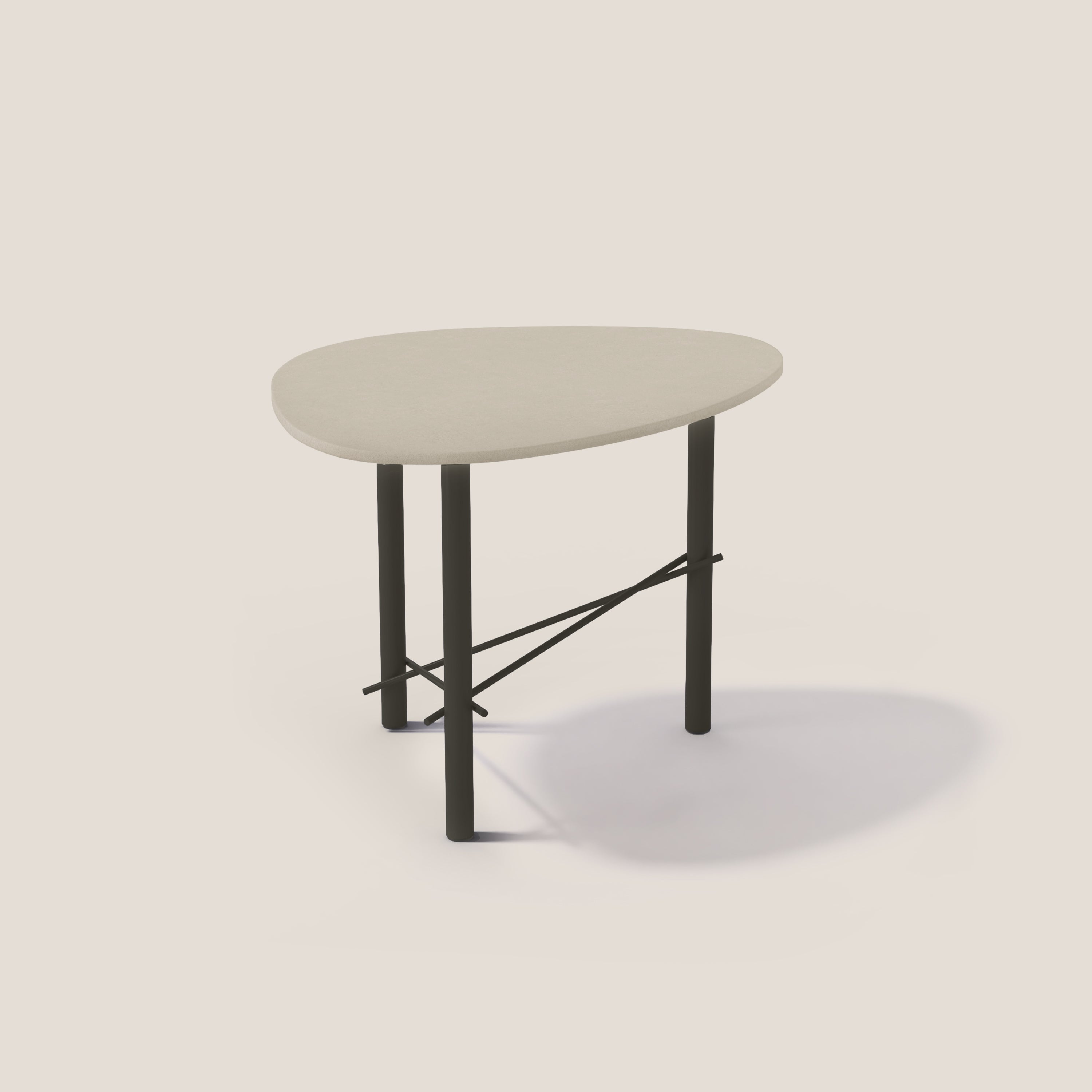 Cookie hoher Beistelltisch aus Laminam terre di matera schwarz
