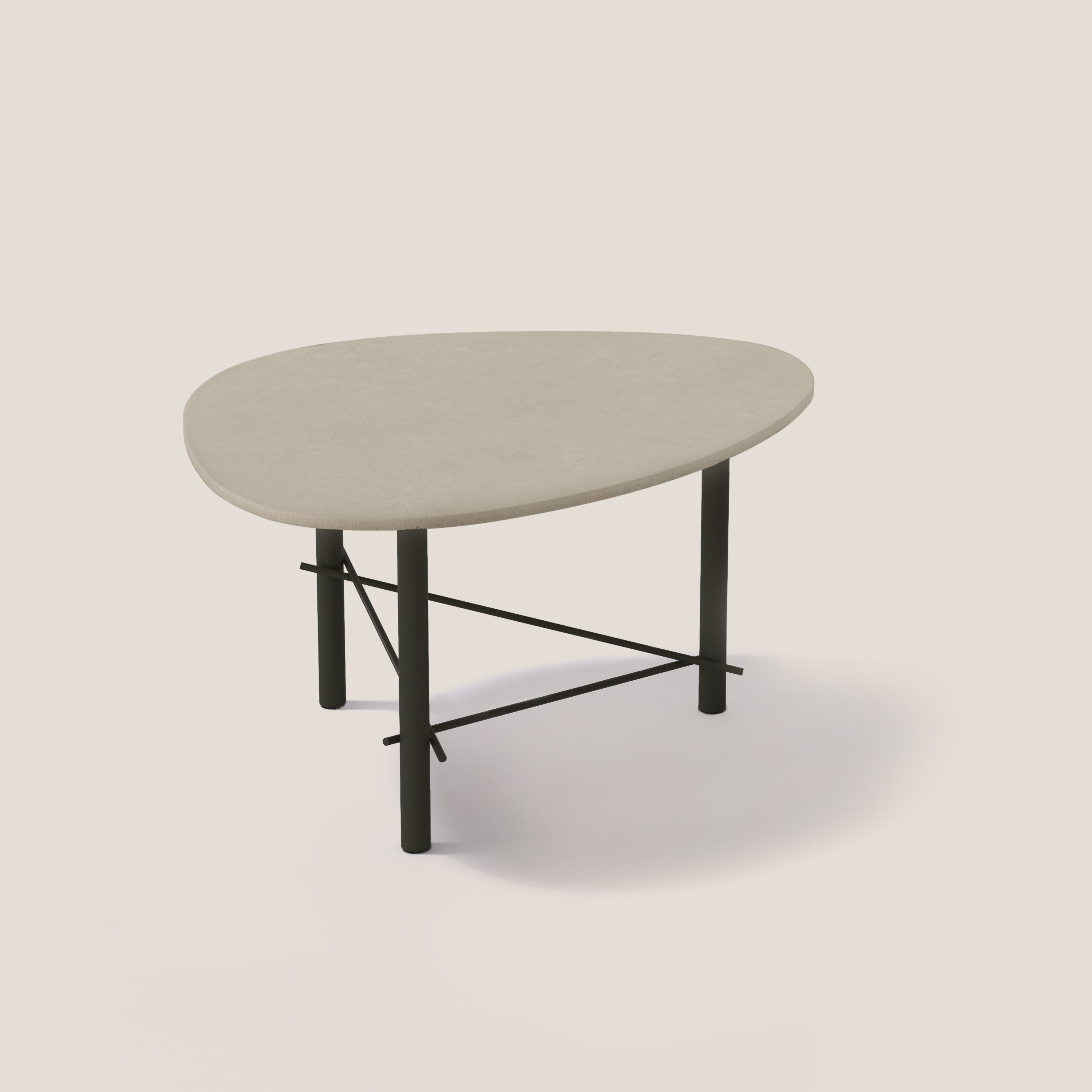 Cookie niedriger Beistelltisch aus Laminam terre di matera schwarz
