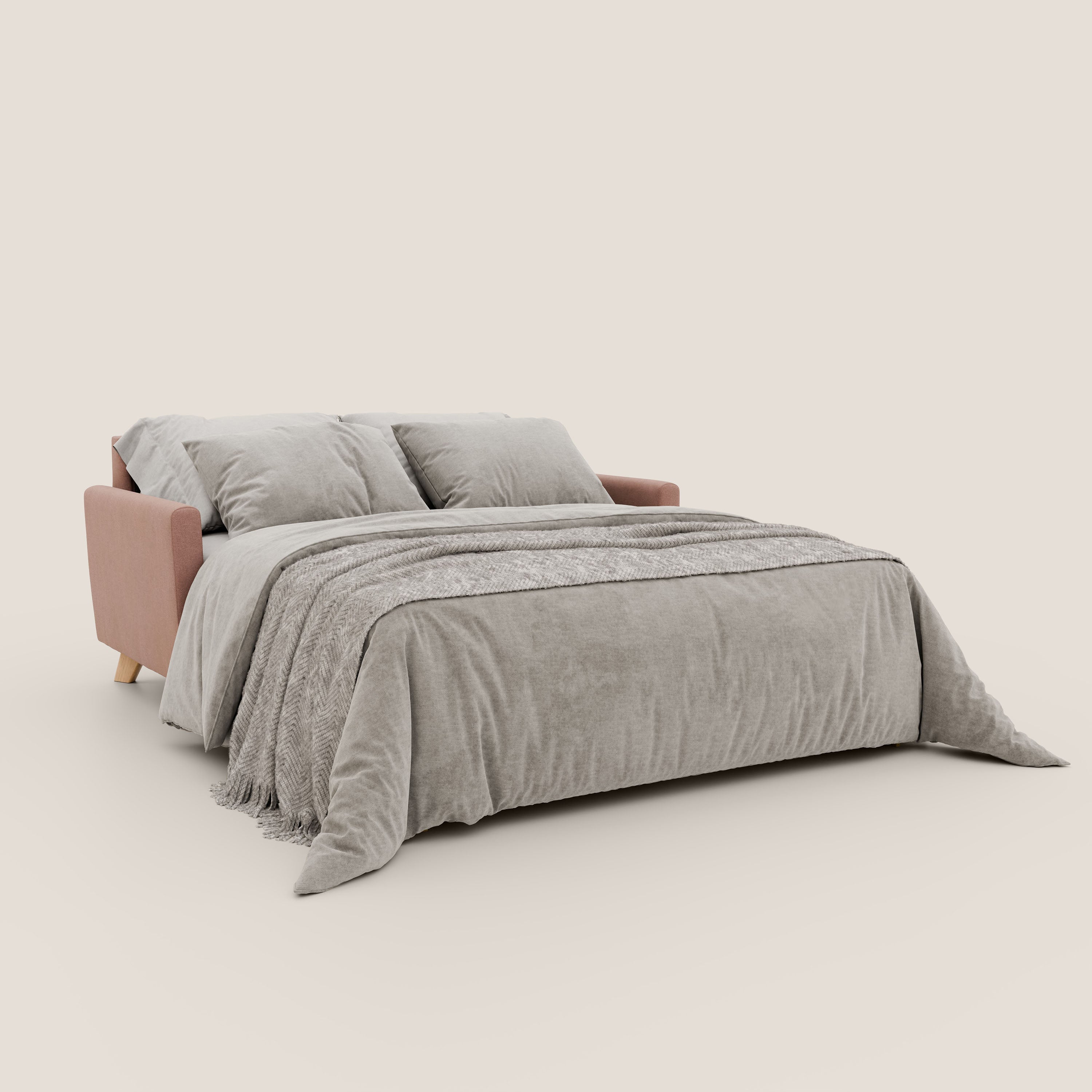 Francy divano letto matrimoniale con poggiatesta regolabili in tessuto impermeabile e smacchiabile T17 - divani.store