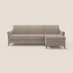 Dalia divano letto angolare con materasso alto 18 cm piedini alti e penisola contenitore in tessuto smacchiabile T17 - divani.store
