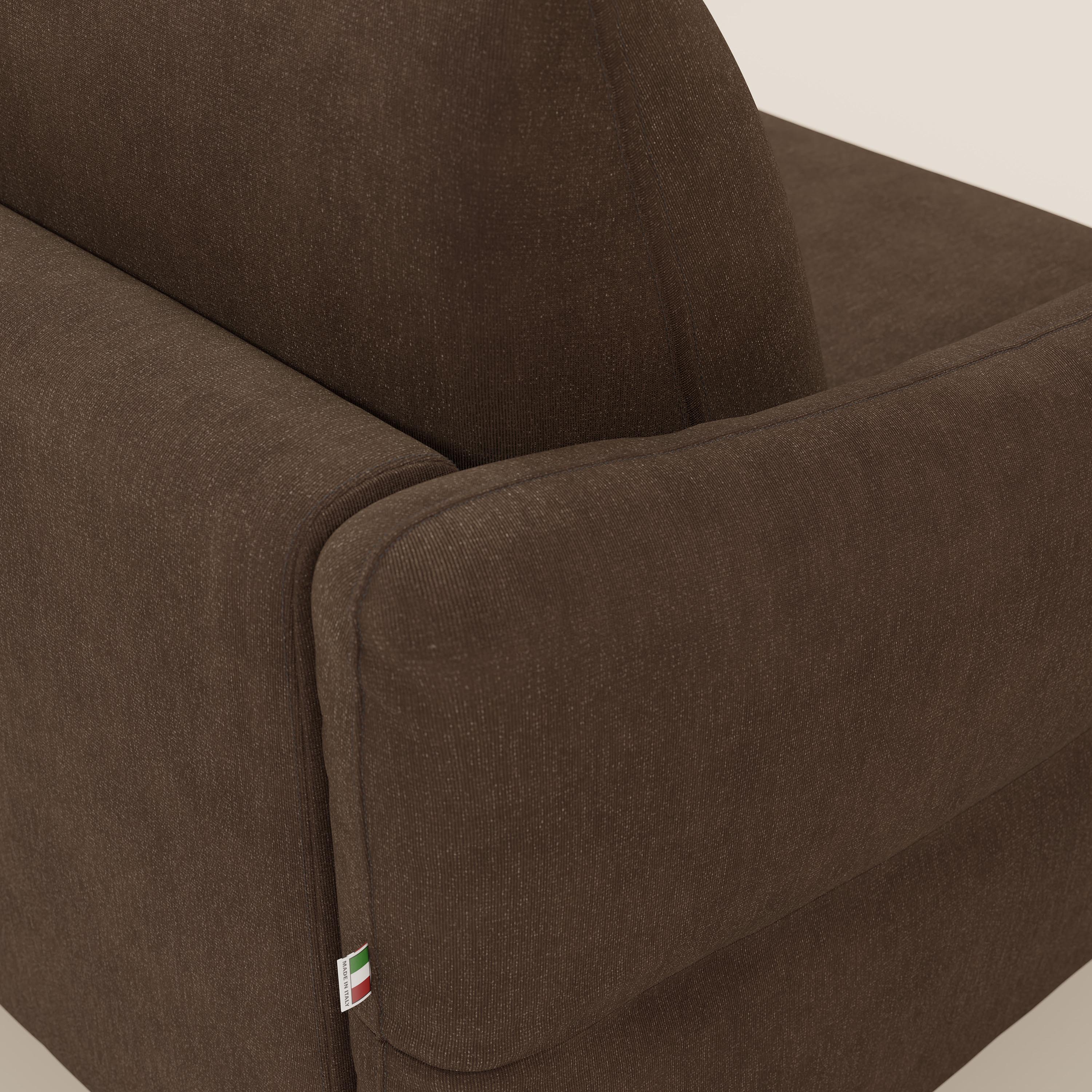 Dalia divano letto angolare con materasso alto 18 cm piedini alti e penisola contenitore in tessuto smacchiabile T17 - divani.store
