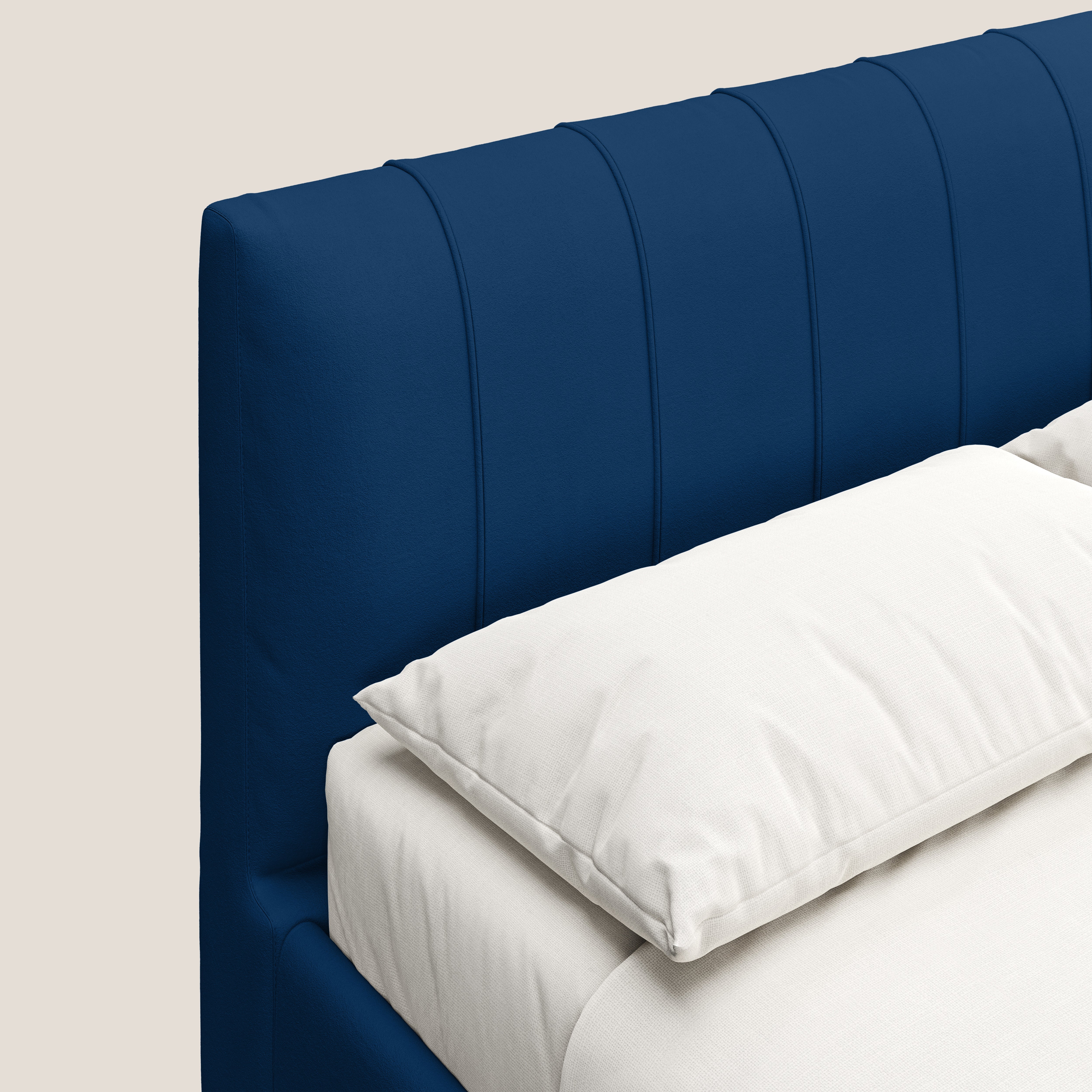 Bogart letto imbottito contenitore completamente sfoderabile in microfibra smacchiabile T11 blu - divani.store
