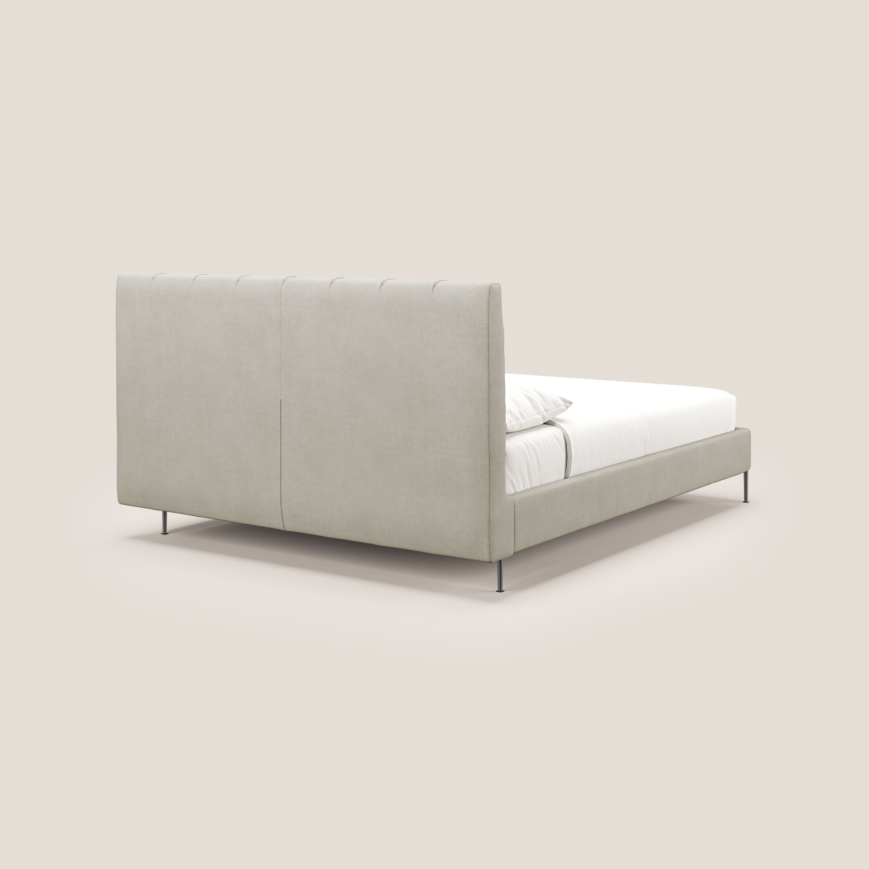 Calliope letto imbottito piedini alti completamente sfoderabile in tessuto smacchiabile T17 panna - divani.store