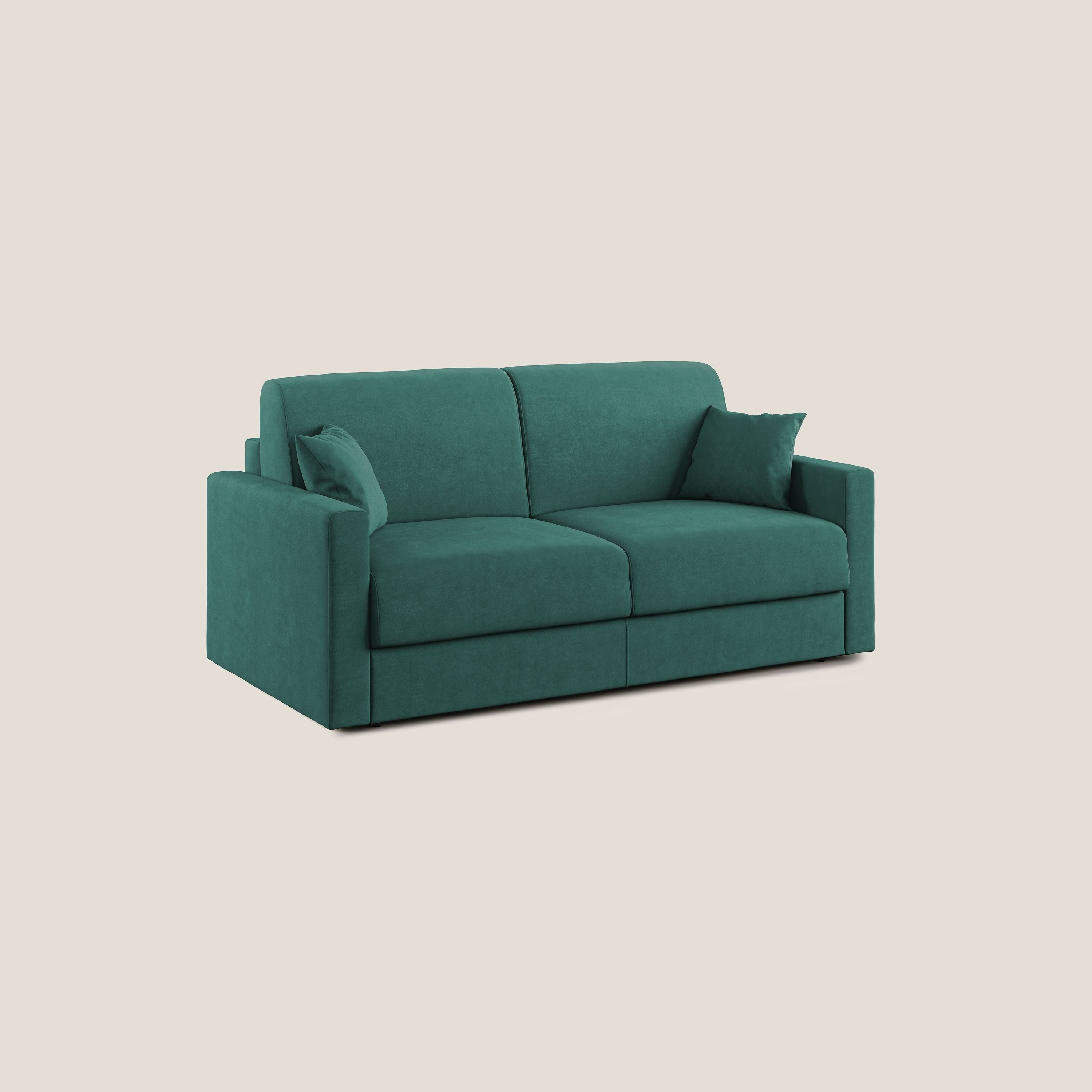Chris Divano letto in microfibra smacchiabile T11 petrolio - divani.store