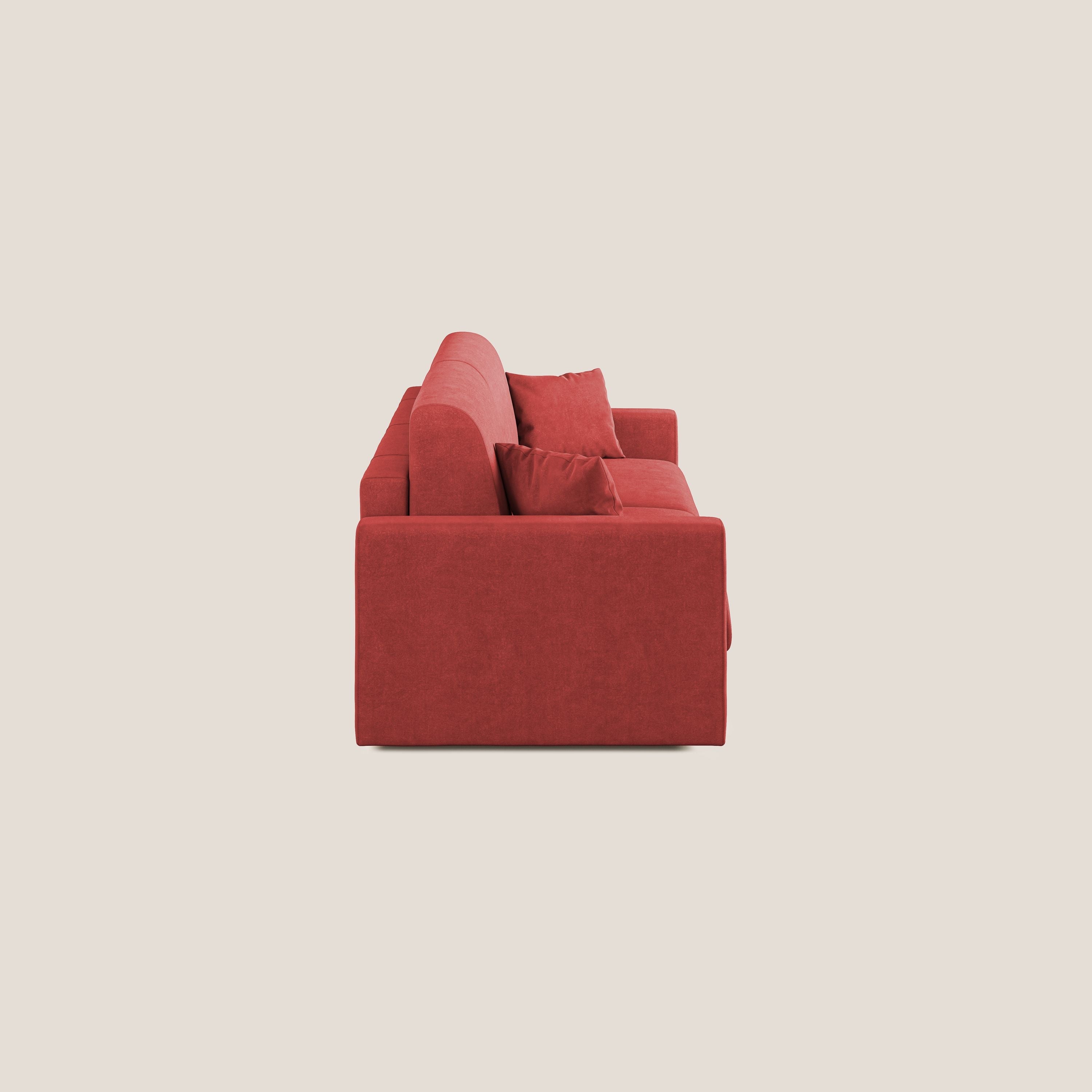 Chris Divano letto in microfibra smacchiabile T11 rosso - divani.store