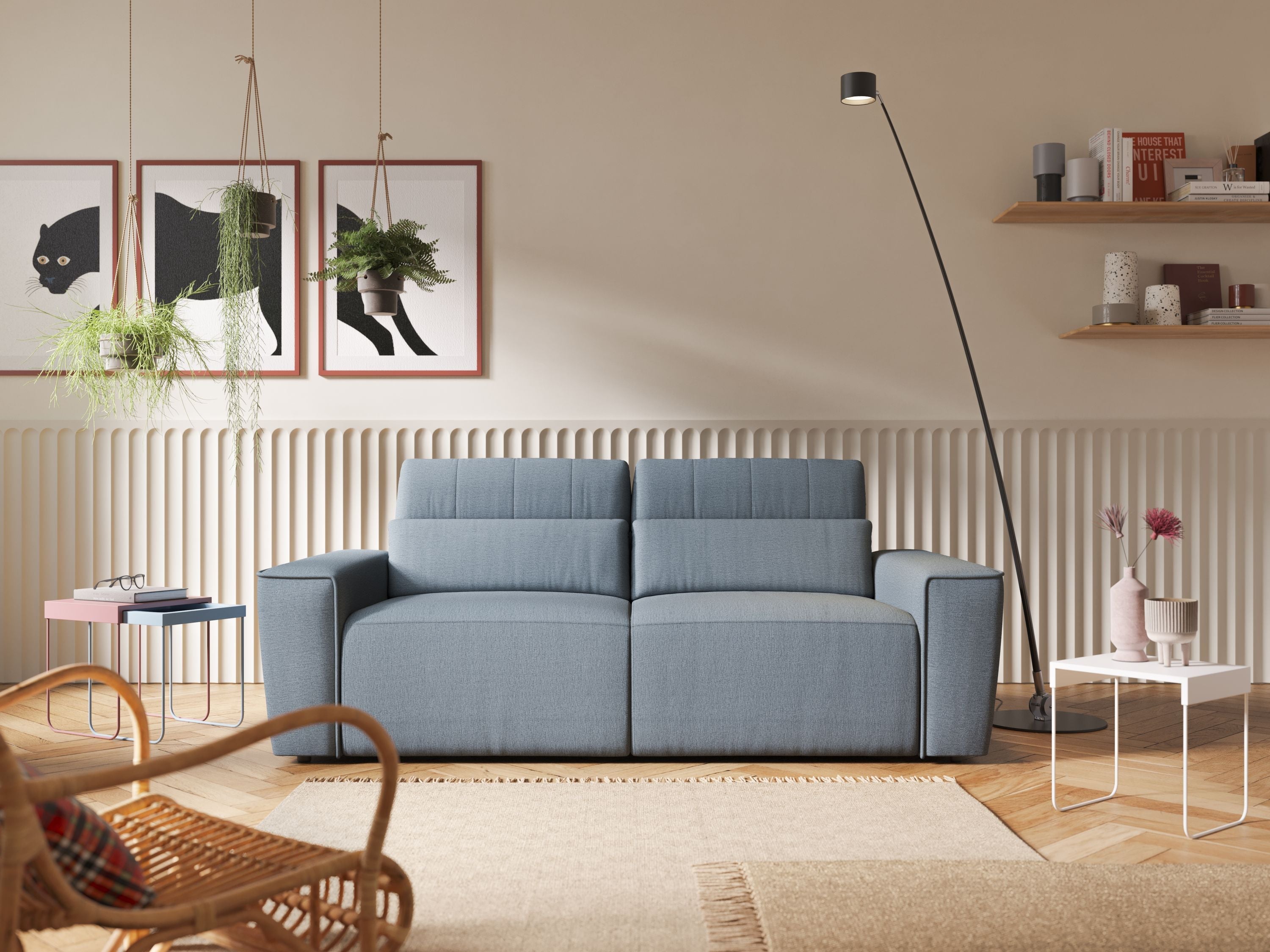 Clark Divano modulare con opzione relax elettrico in tessuto smacchiabile impermeabile T17 antracite - divani.store