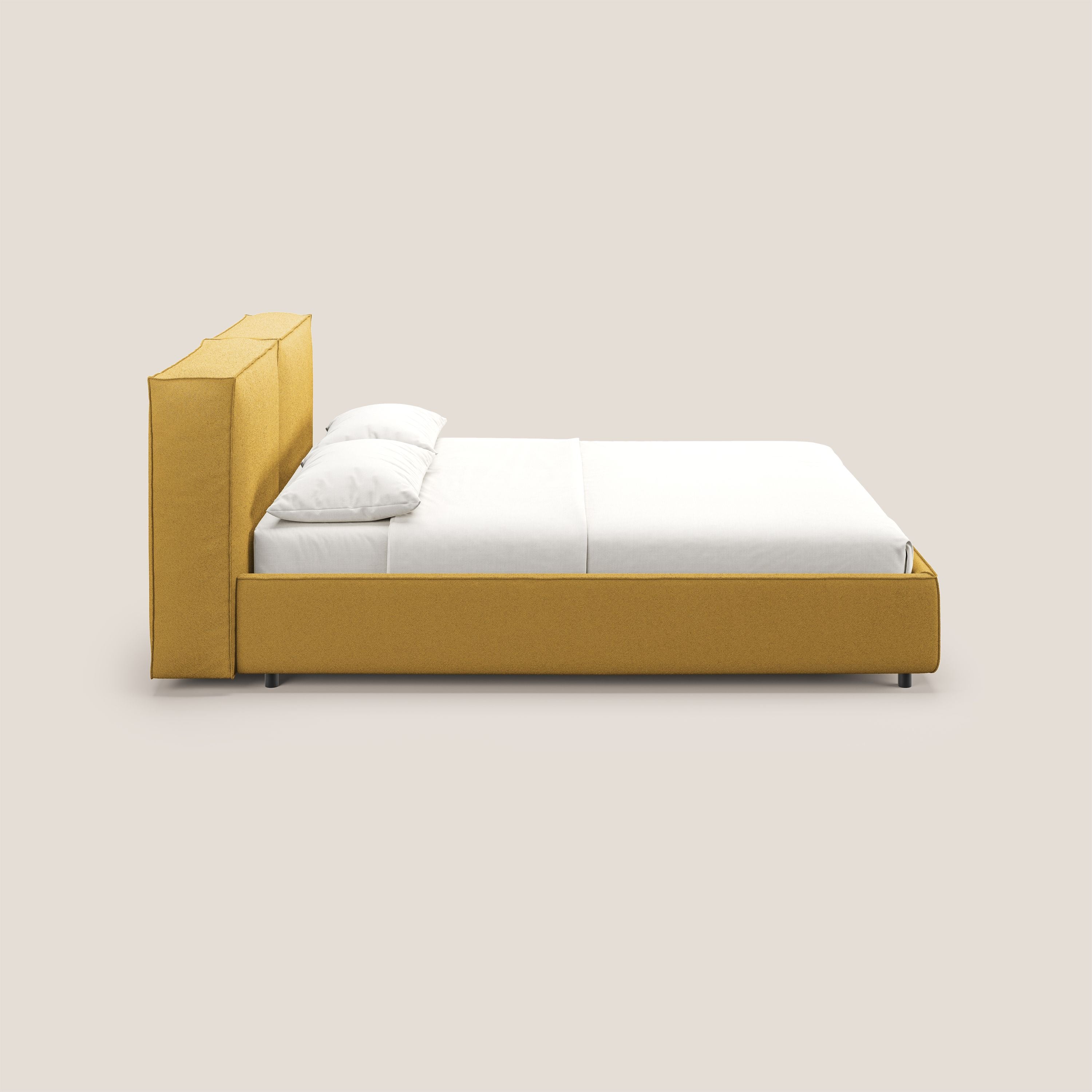 Cocoon letto imbottito contenitore sfoderabile in bouclet impermeabile T07 giallo - divani.store