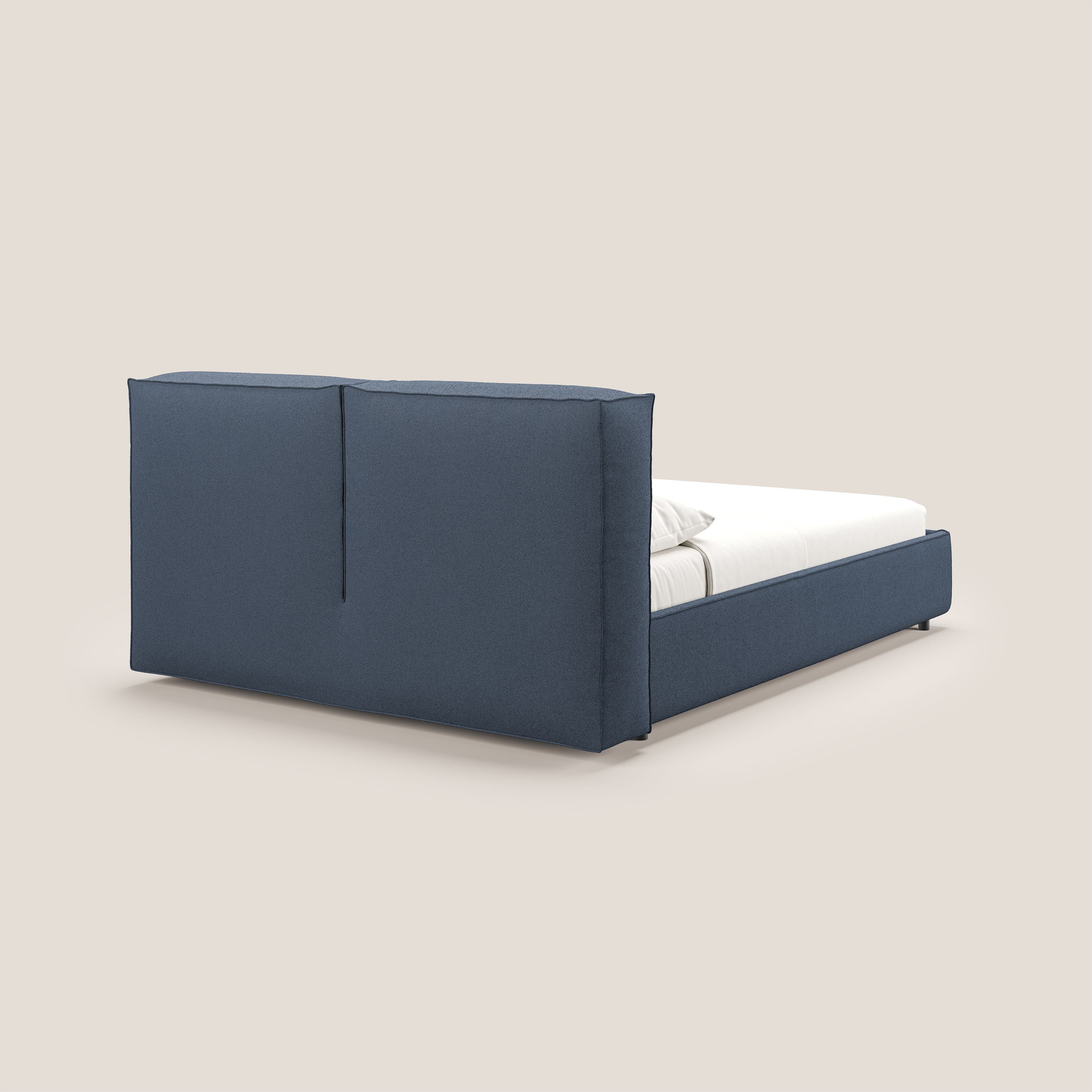 Cocoon letto imbottito contenitore sfoderabile in bouclet impermeabile T07 blu - divani.store