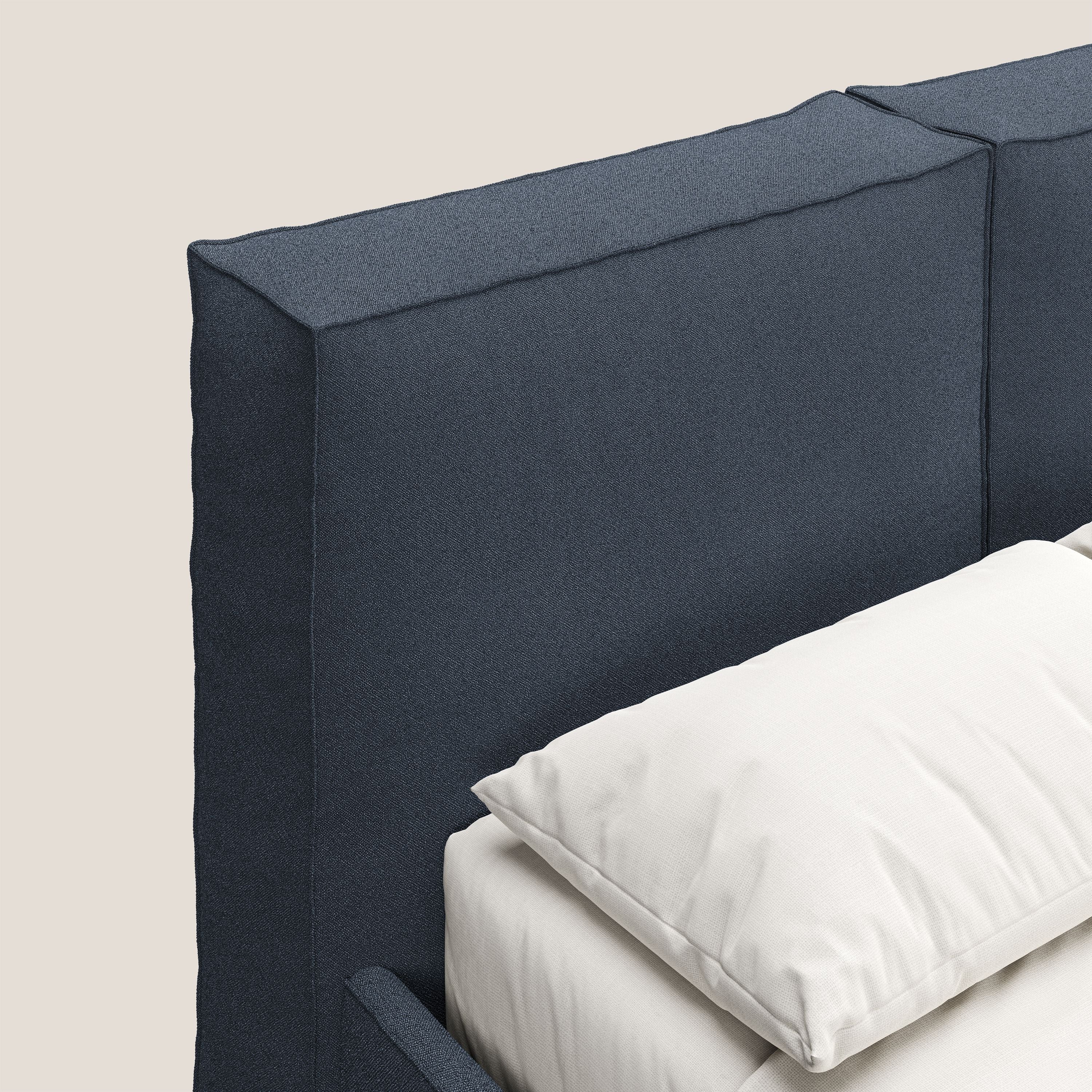 Cocoon letto imbottito contenitore sfoderabile in bouclet impermeabile T07 blu - divani.store