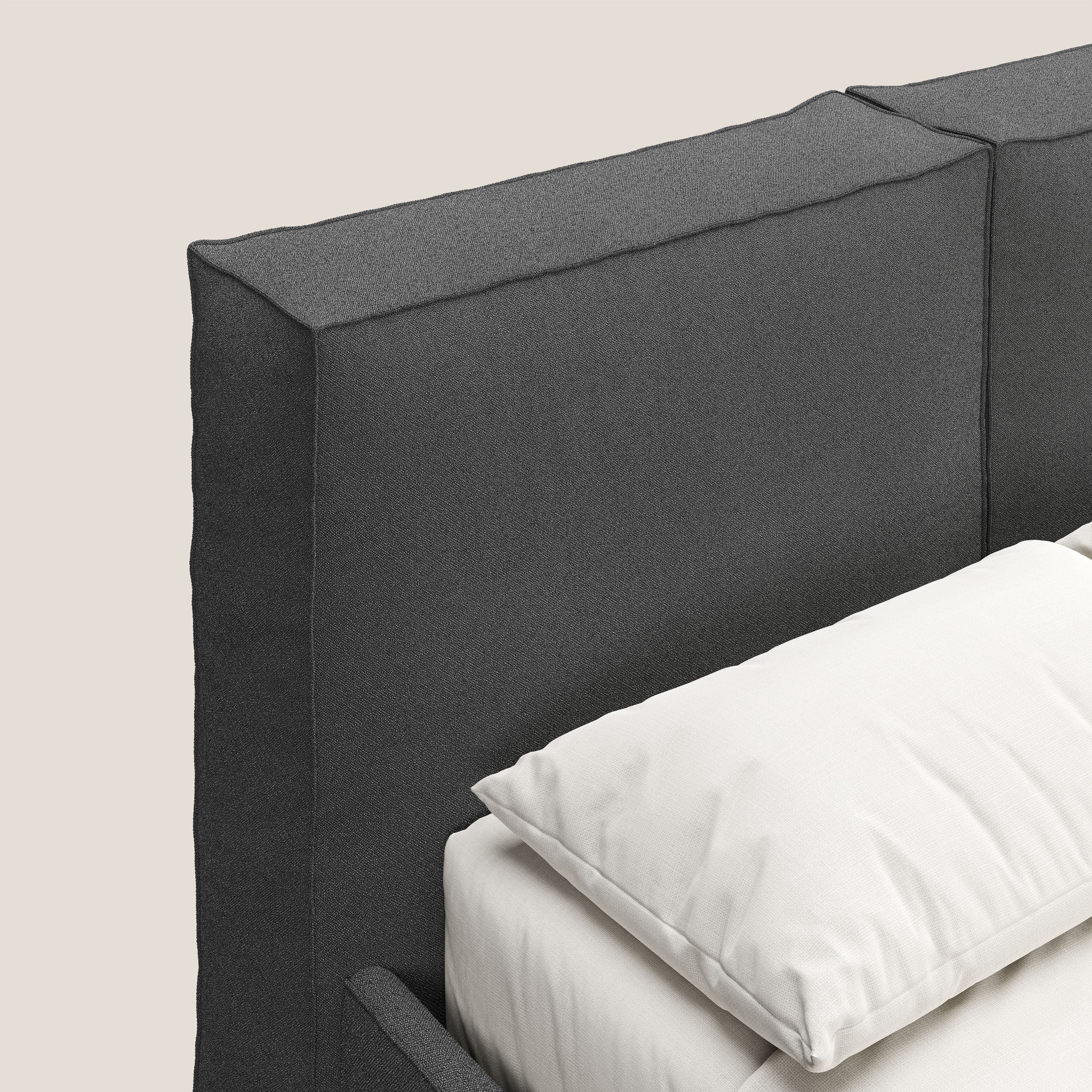 Cocoon letto imbottito contenitore sfoderabile in bouclet impermeabile T07 antracite - divani.store