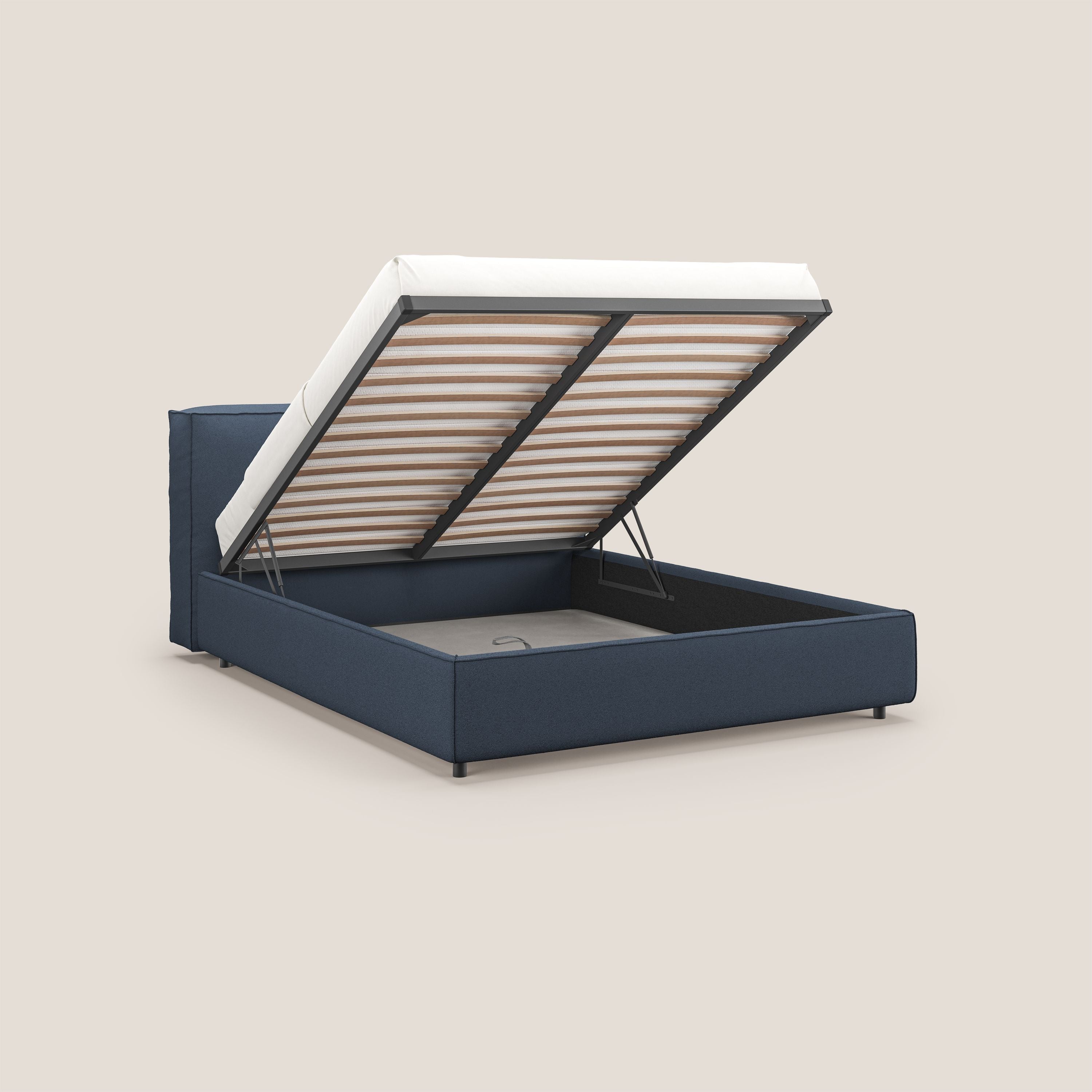 Cocoon letto imbottito contenitore sfoderabile in bouclet impermeabile T07 blu - divani.store
