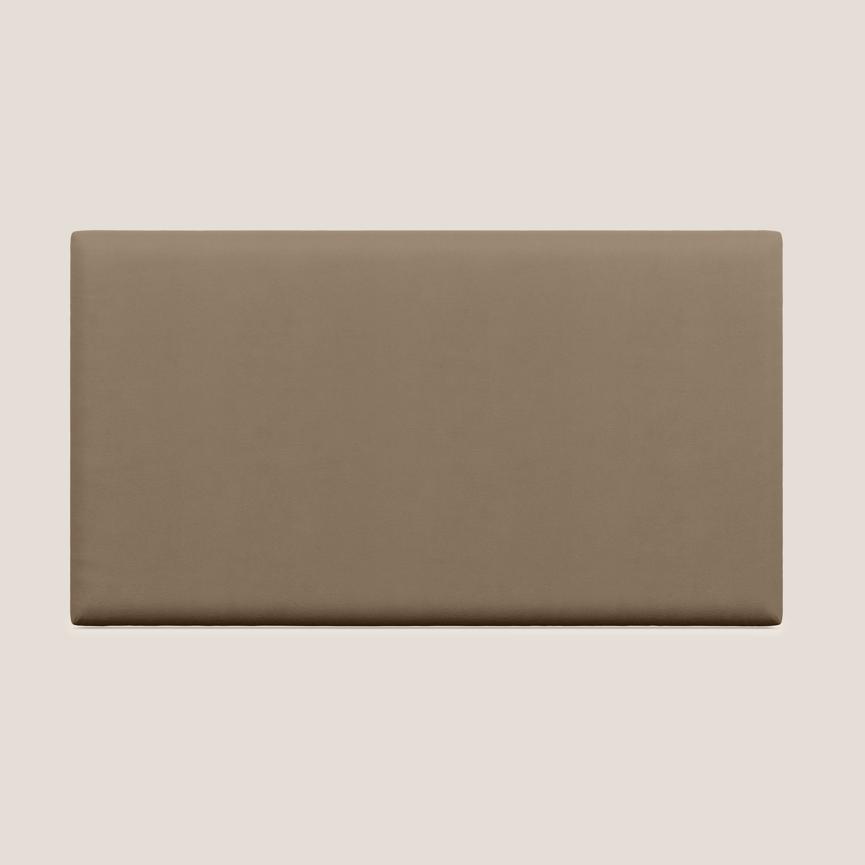 Testata pannello a muro media di varie dimensioni in microfibra smacchiabile T11 marrone - divani.store