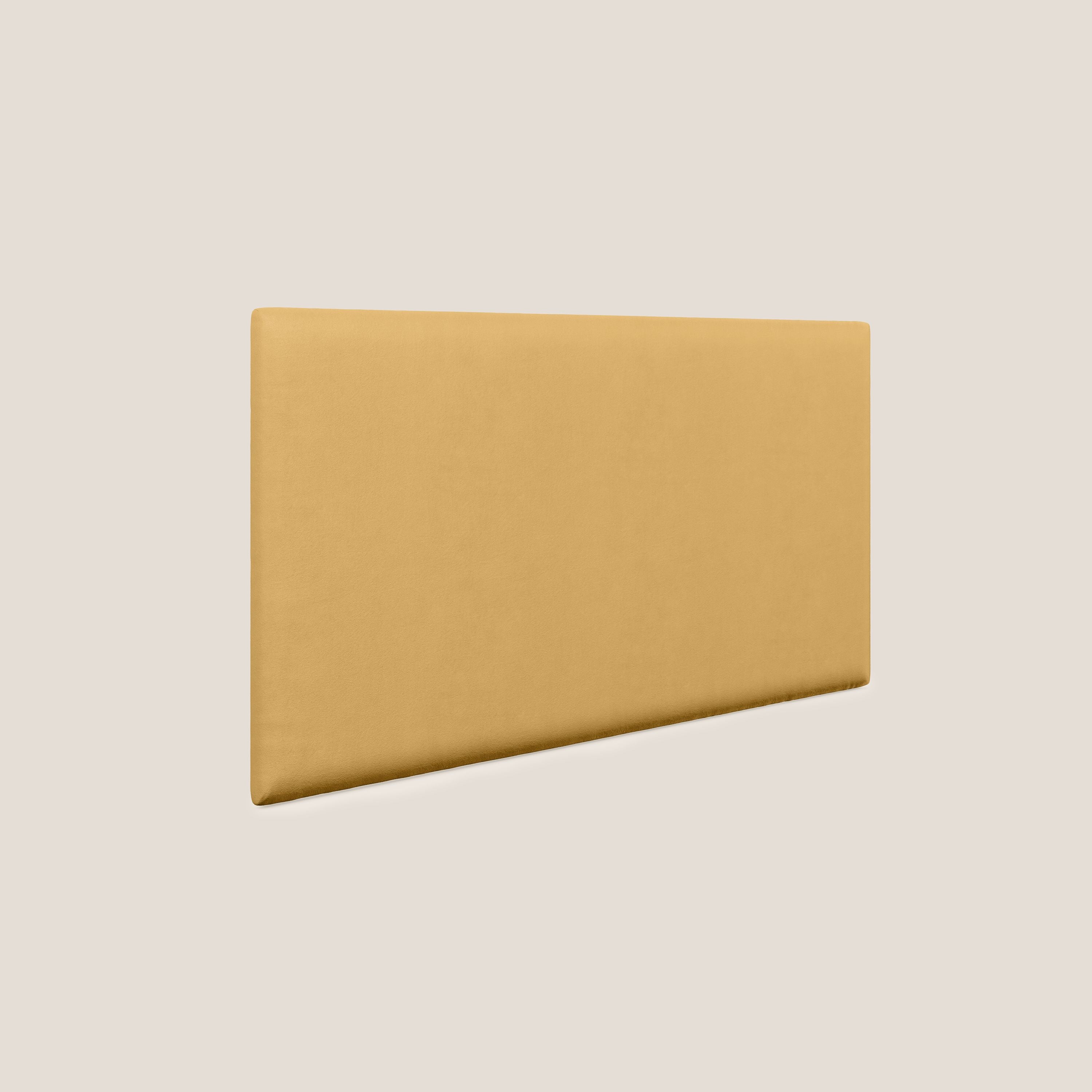 Testata pannello a muro grande di varie dimensioni in morbida microfibra smacchiabile T11 giallo - divani.store