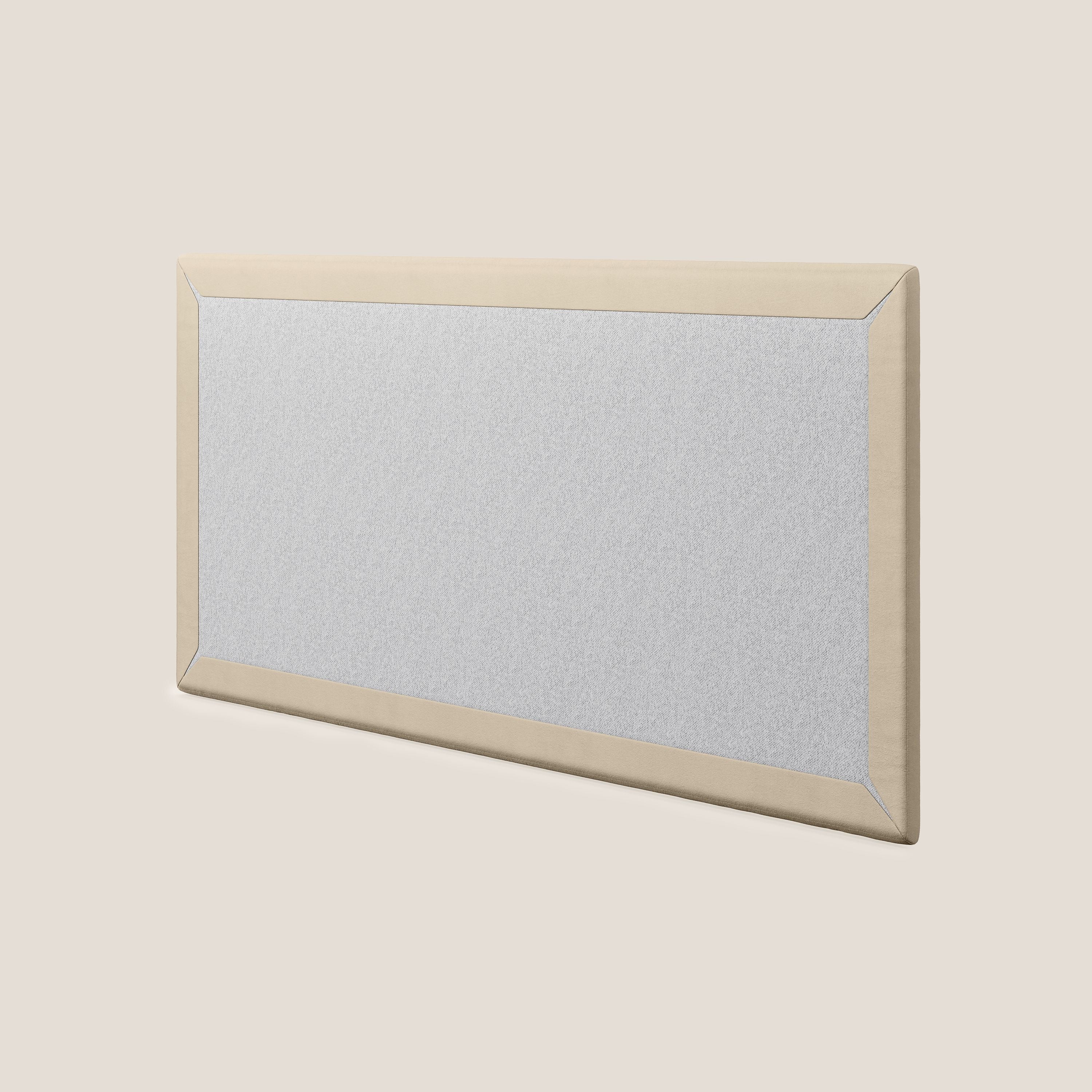 Testata pannello a muro media di varie dimensioni in microfibra smacchiabile T11 tortora - divani.store