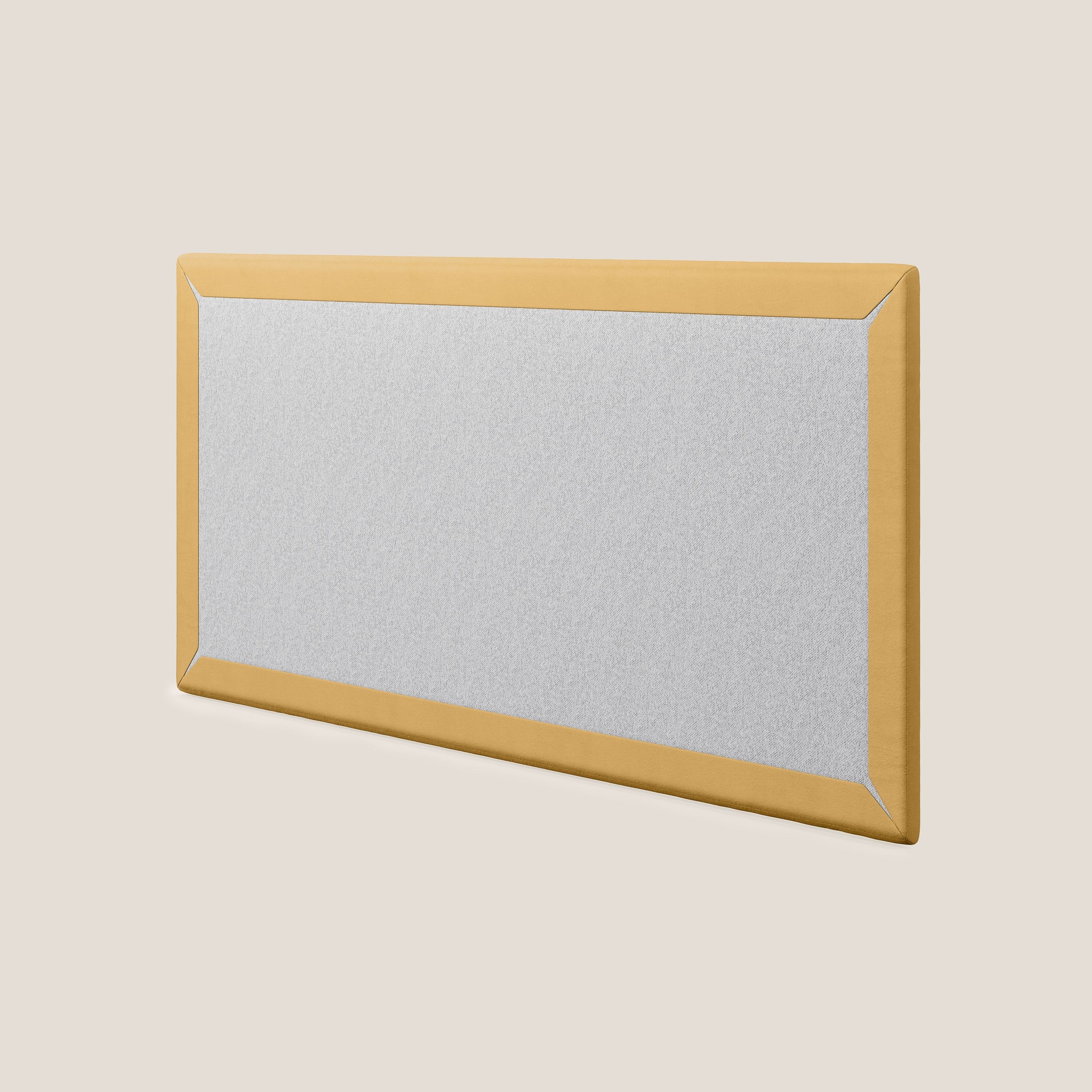 Testata pannello a muro media di varie dimensioni in microfibra smacchiabile T11 giallo - divani.store