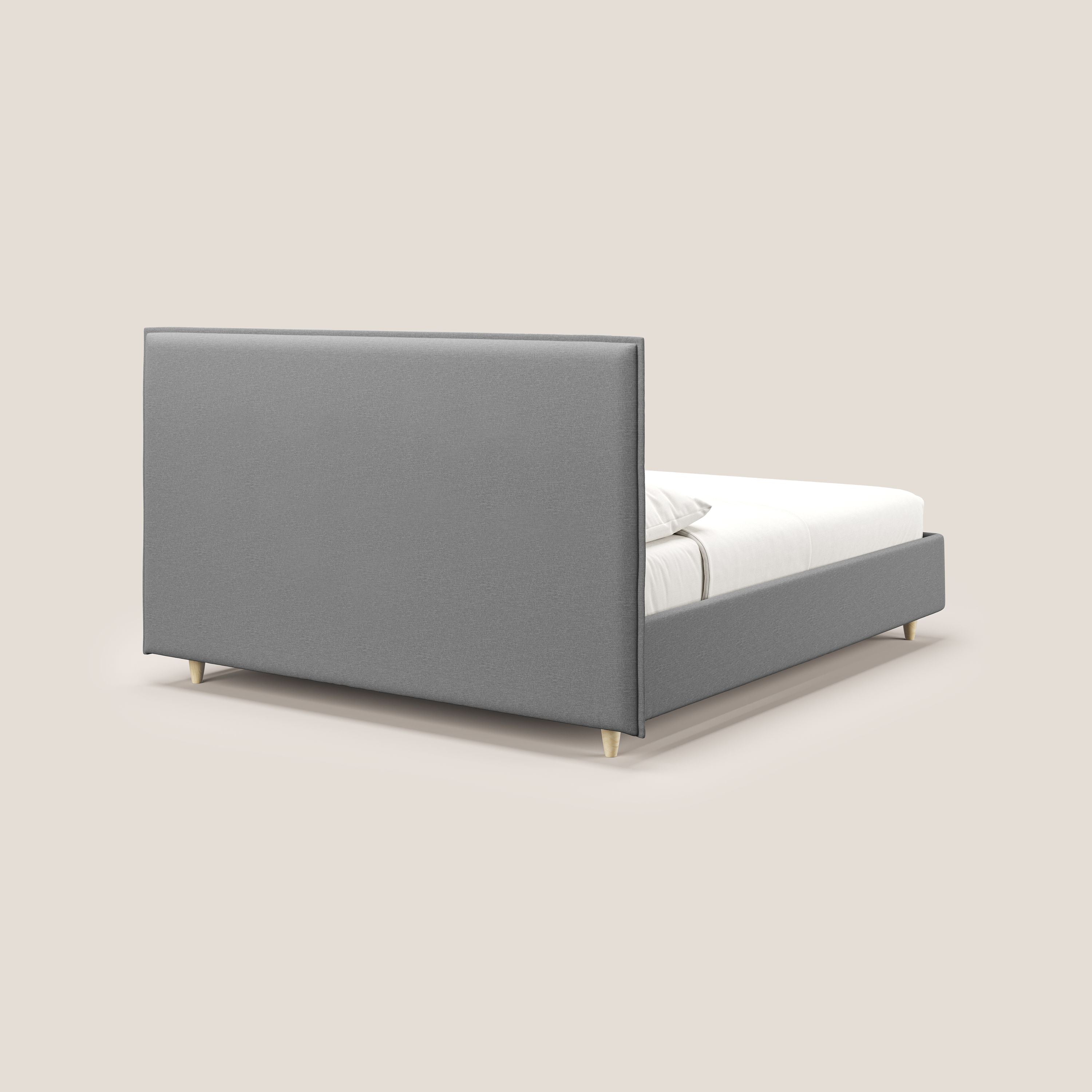 Costanza letto contenitore e sfoderabile in tessuto misto cotone impermeabile T13 grigio - divani.store