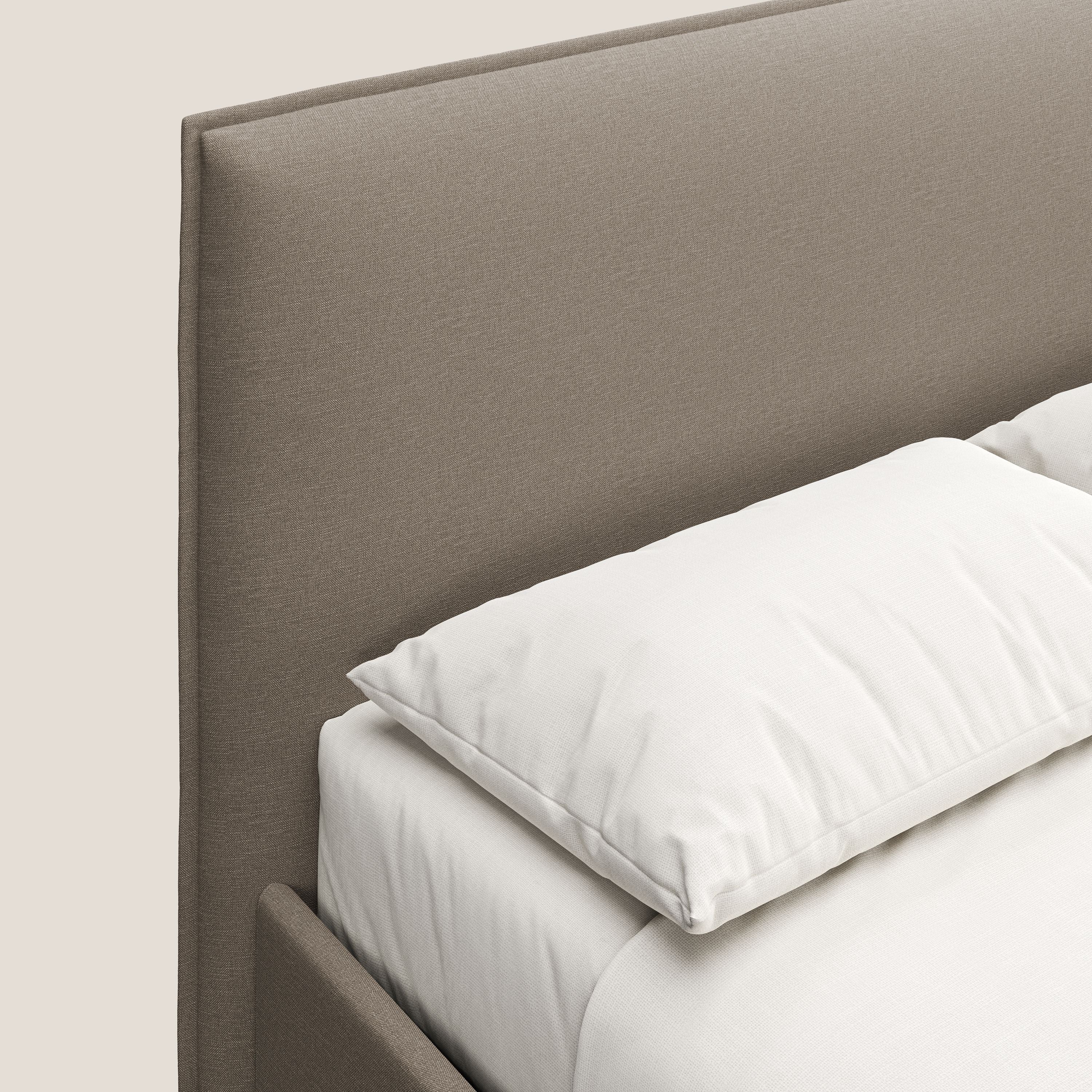 Costanza letto contenitore e sfoderabile in tessuto misto cotone impermeabile T13 beige - divani.store