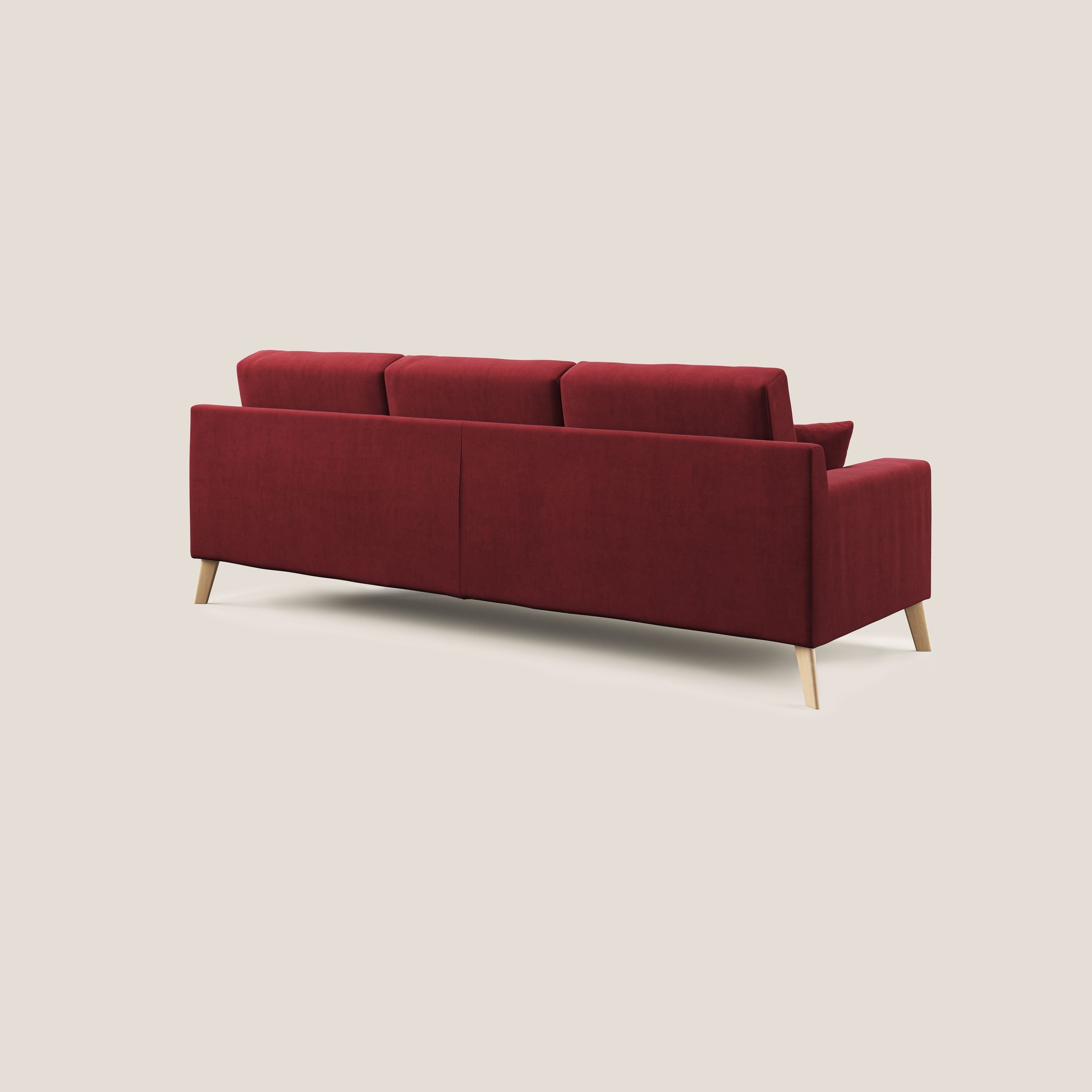 Danish divano angolare REVERSIBILE in tessuto morbido impermeabile T02 rosso - divani.store
