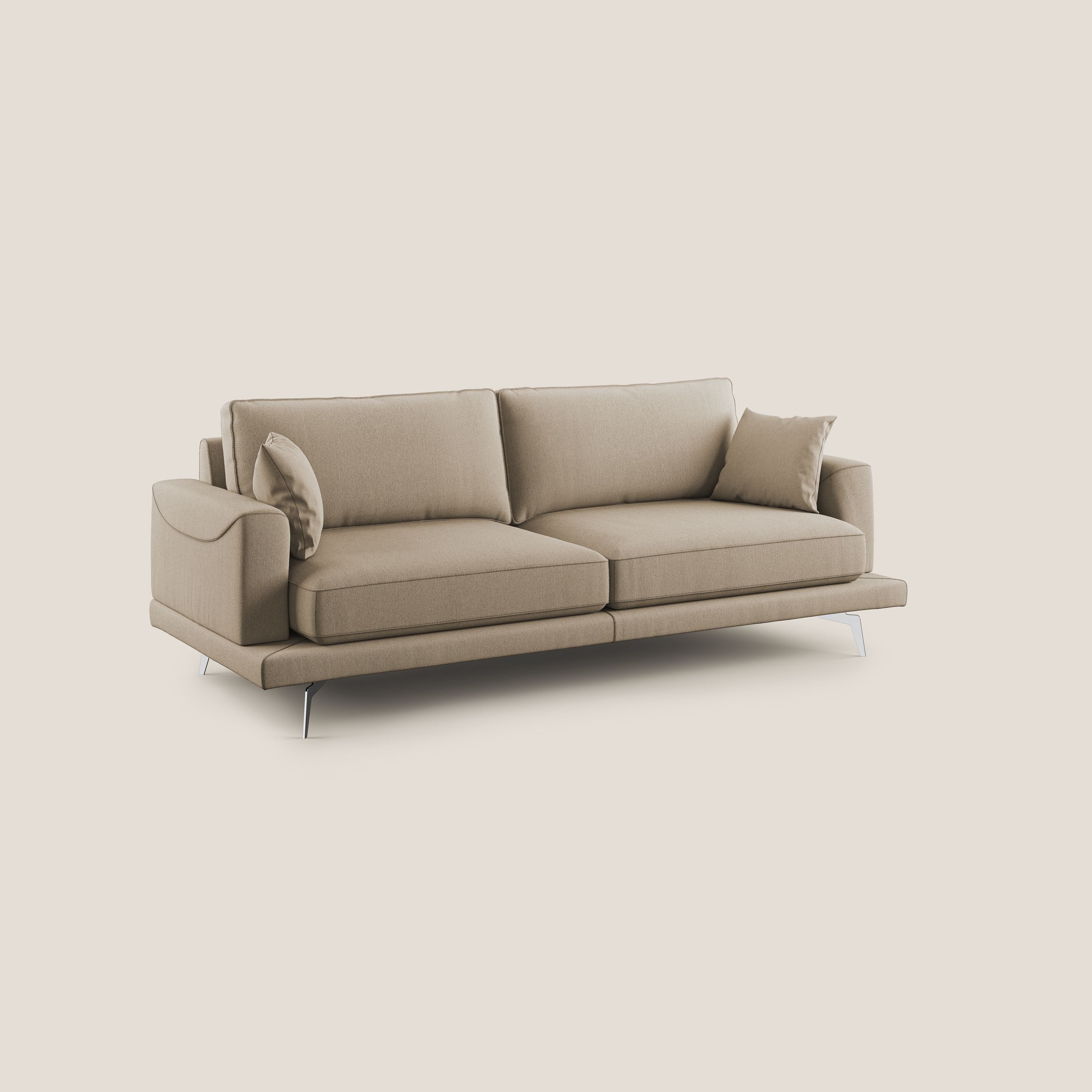 Dorian divano moderno in tessuto morbido antimacchia T05 beige - divani.store