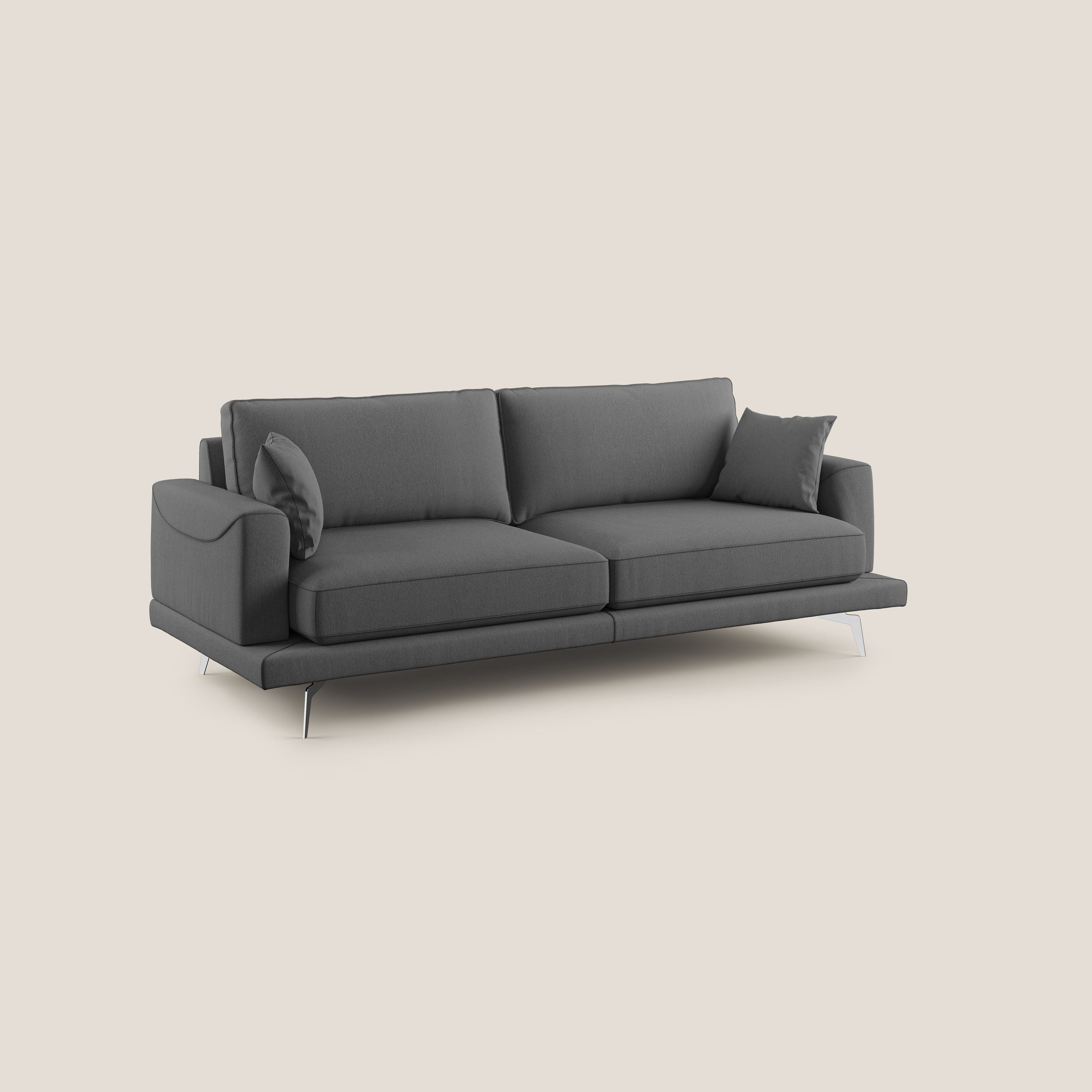 Dorian divano moderno in tessuto morbido antimacchia T05 antracite - divani.store