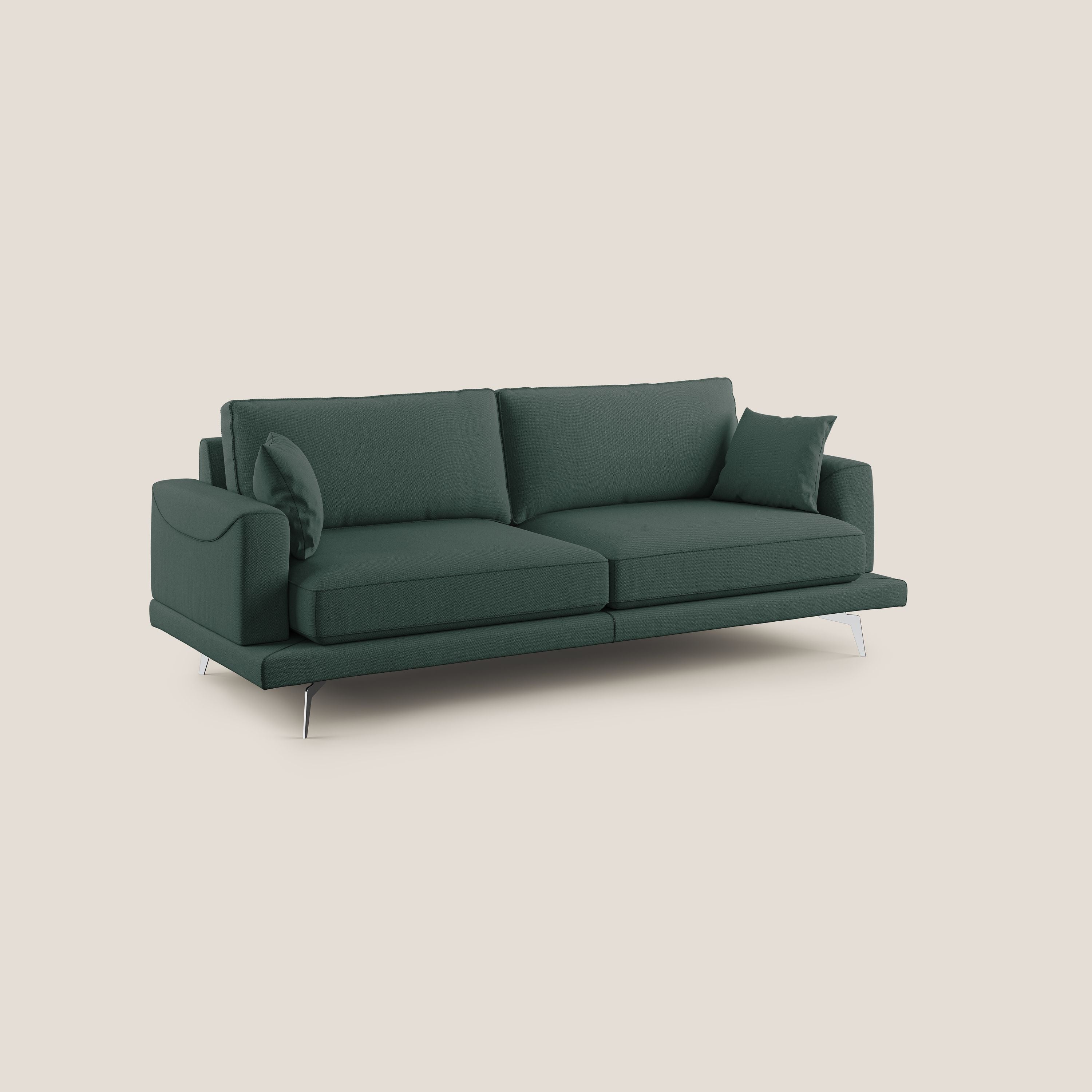Dorian divano moderno in tessuto morbido antimacchia T05 verde - divani.store