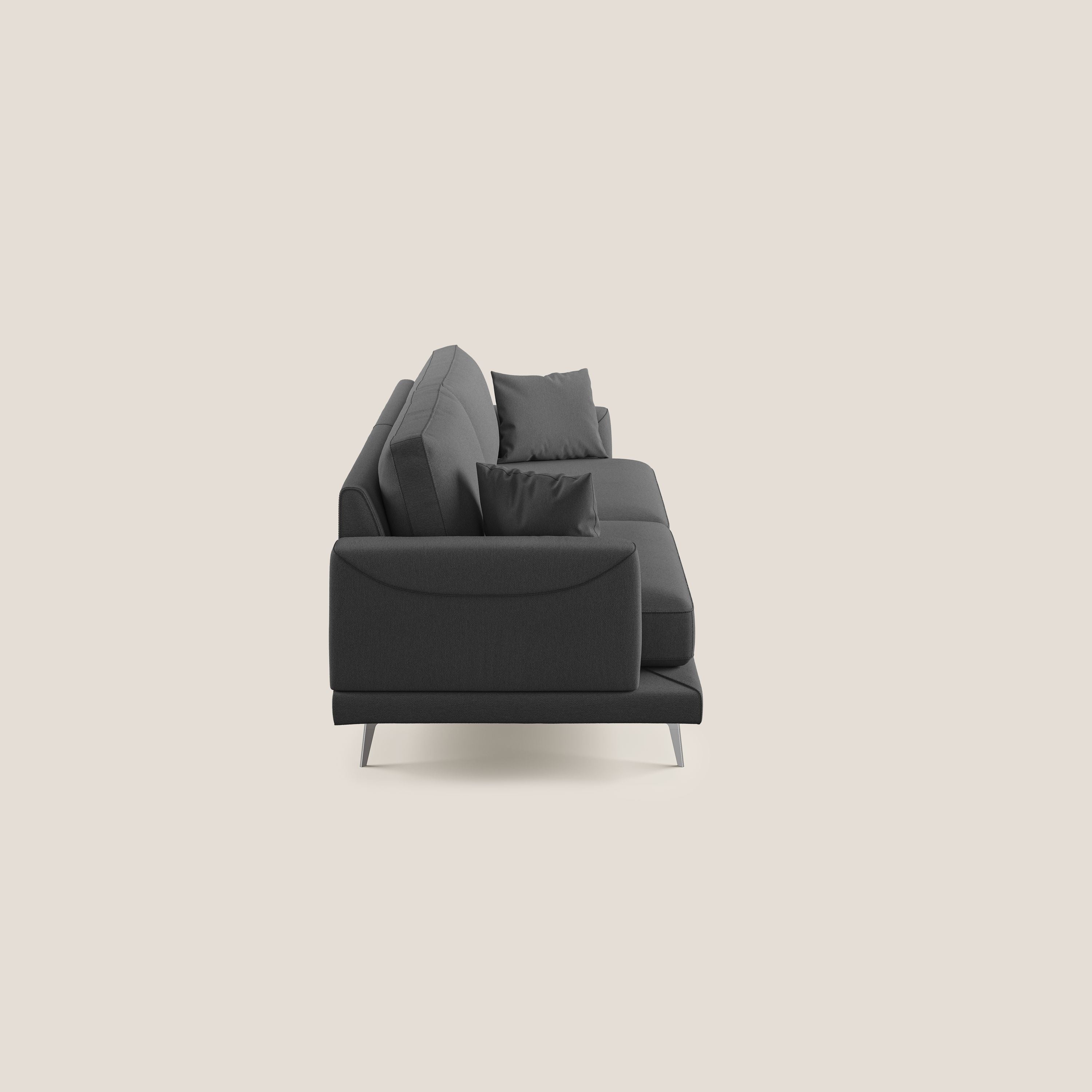 Dorian divano moderno in tessuto morbido antimacchia T05 antracite - divani.store