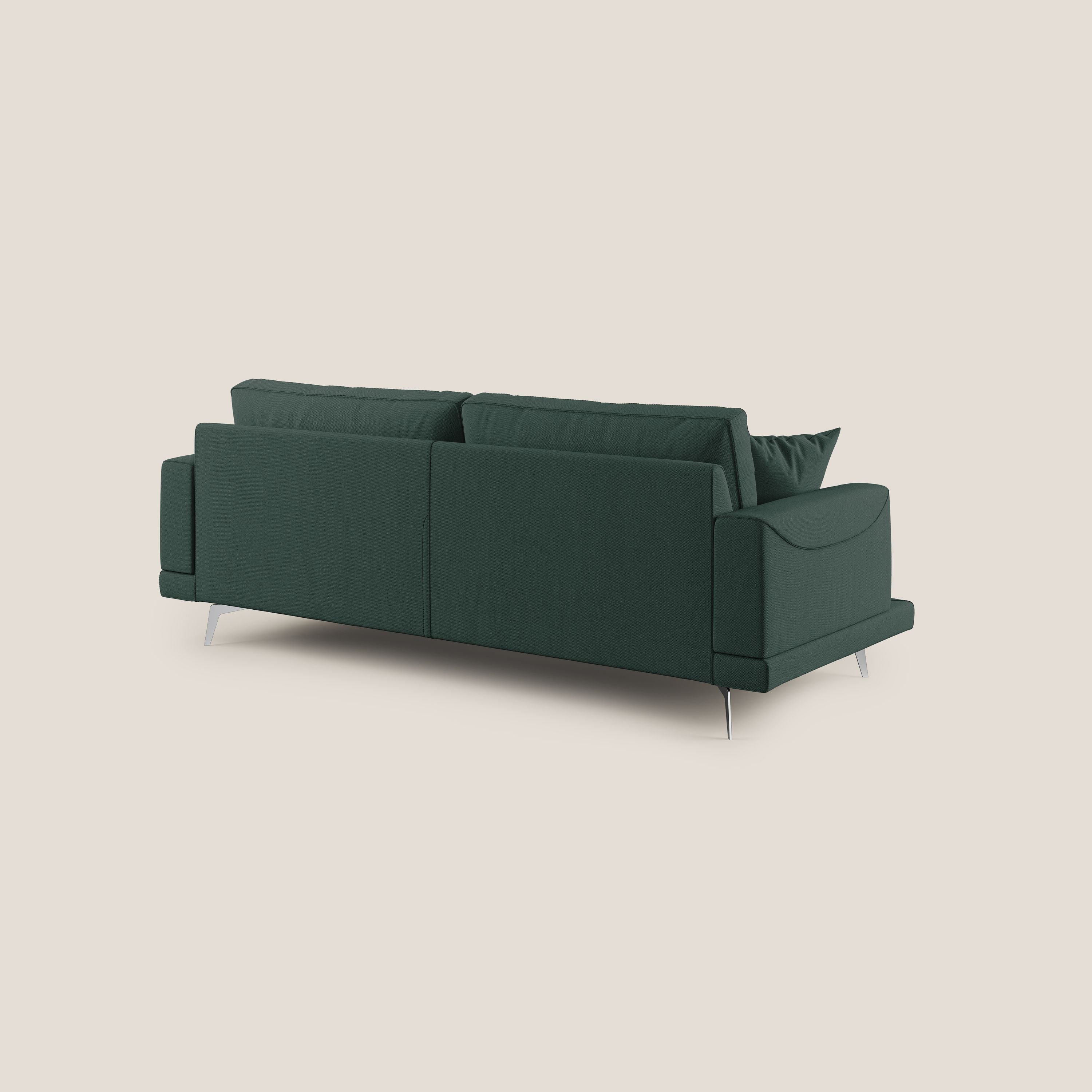 Dorian divano moderno in tessuto morbido antimacchia T05 verde - divani.store