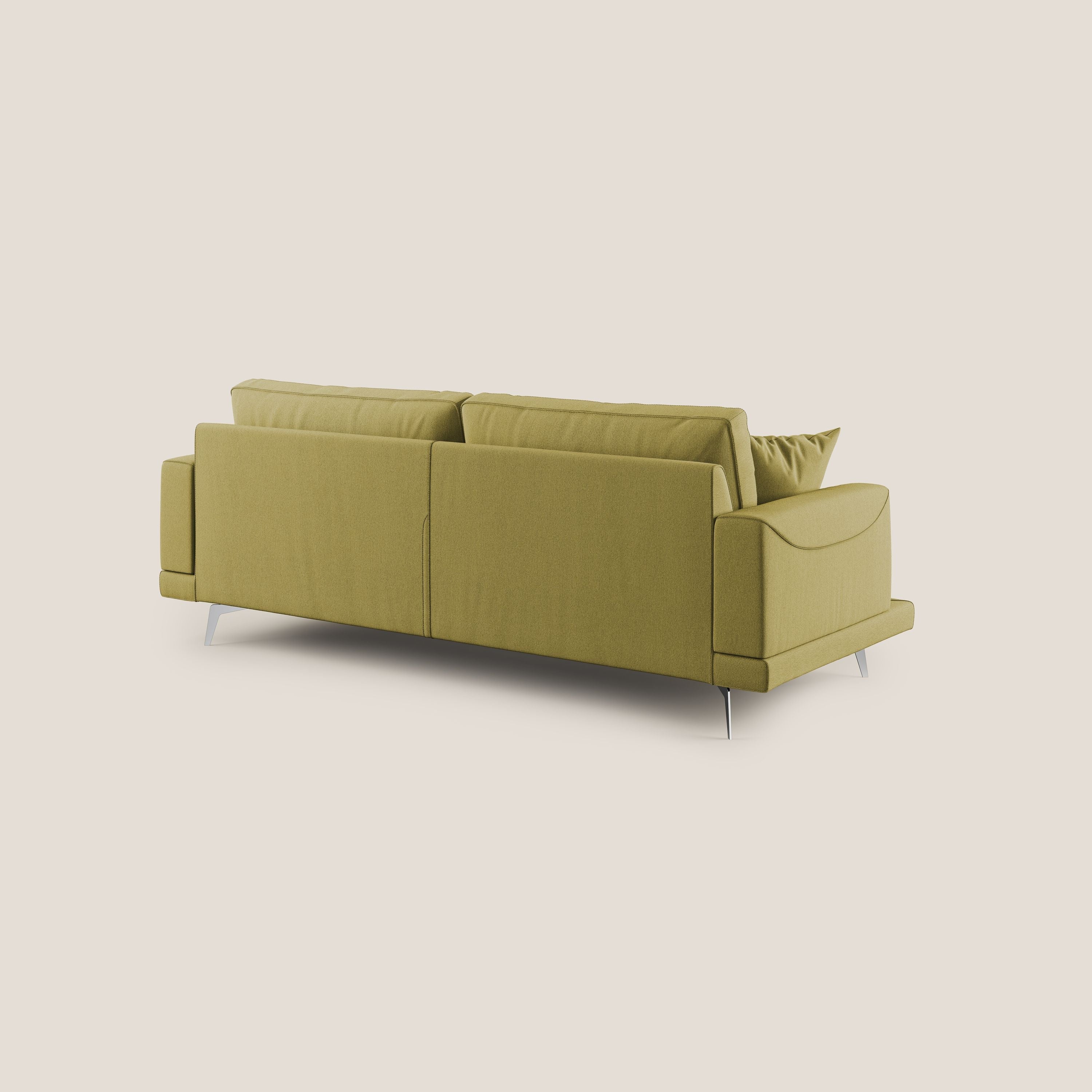 Dorian divano moderno in tessuto morbido antimacchia T05 giallo - divani.store