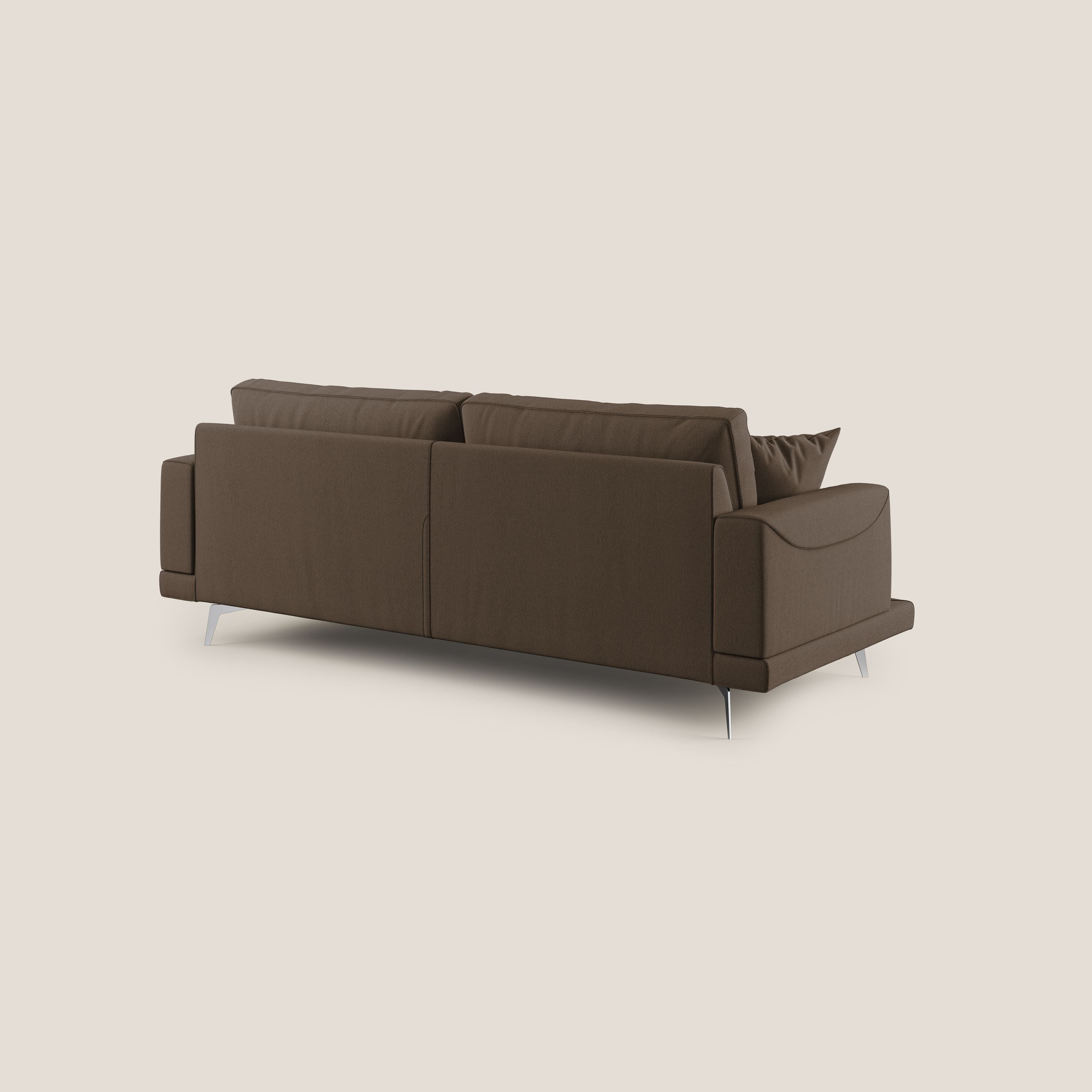 Dorian divano moderno in tessuto morbido antimacchia T05 marrone - divani.store