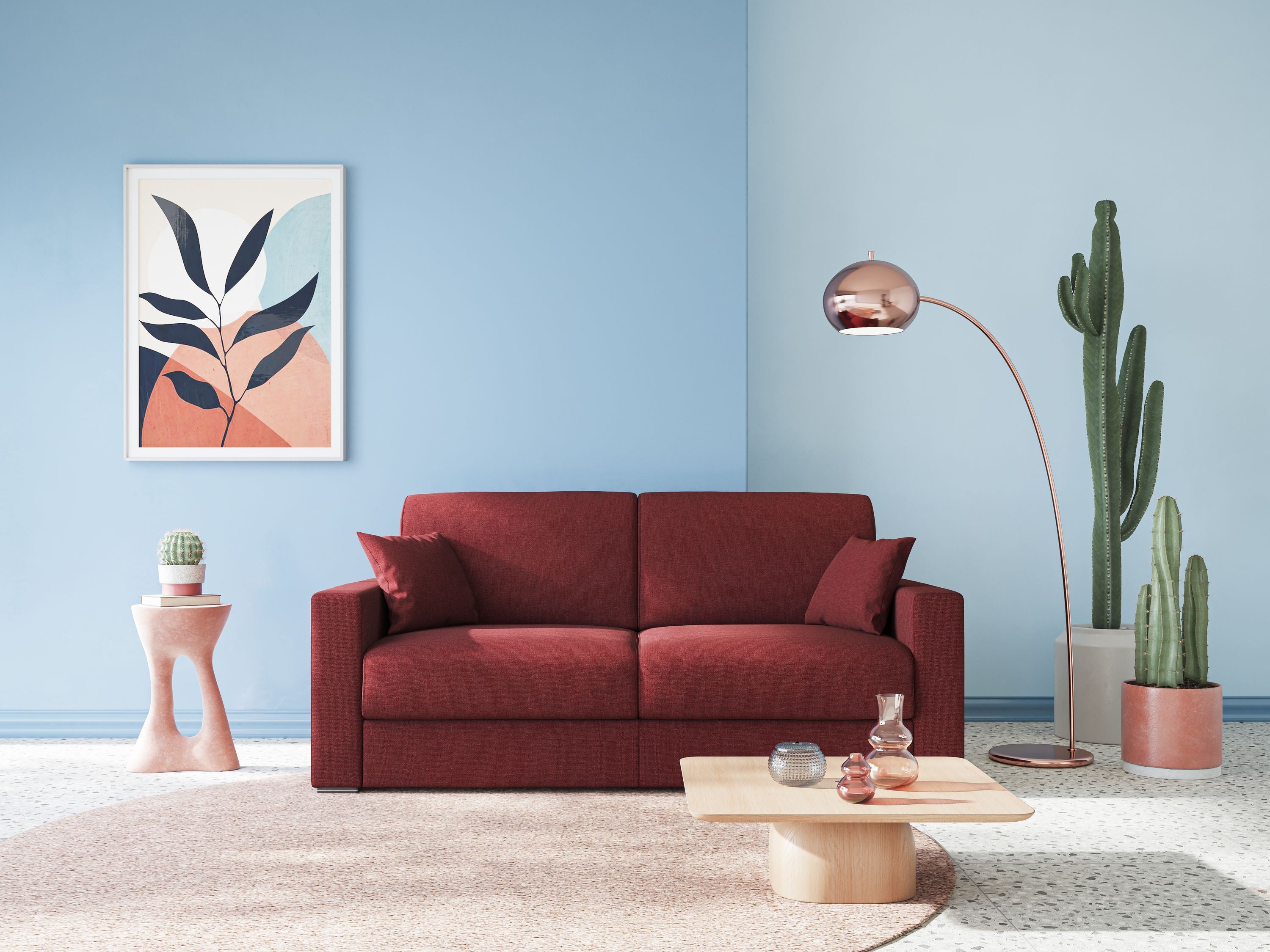 Best Divano letto matrimoniale in tessuto smacchiabile QuickClean T08 tortora - divani.store