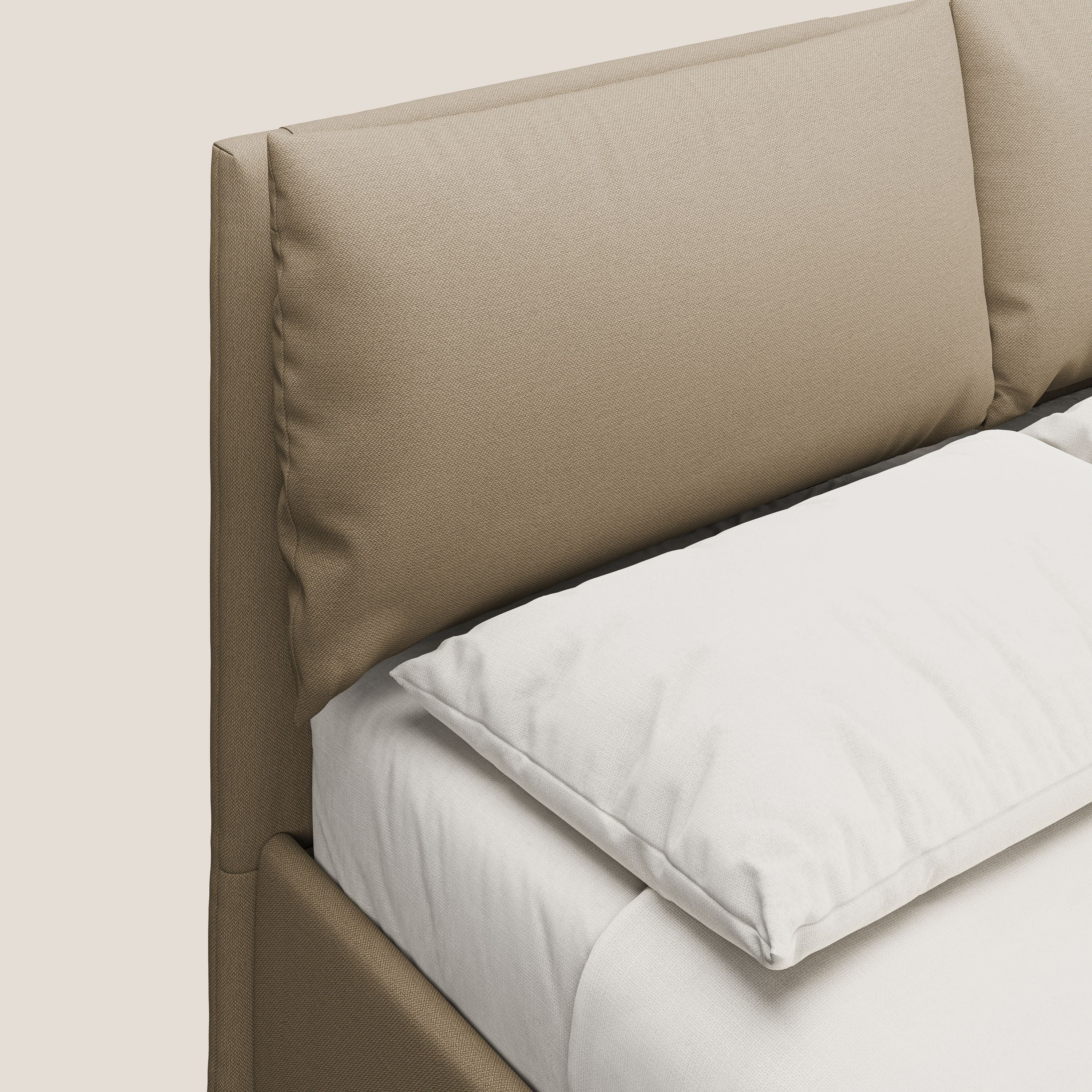 Elsa letto imbottito con vano contenitore in tessuto smacchiabile T05 beige - divani.store