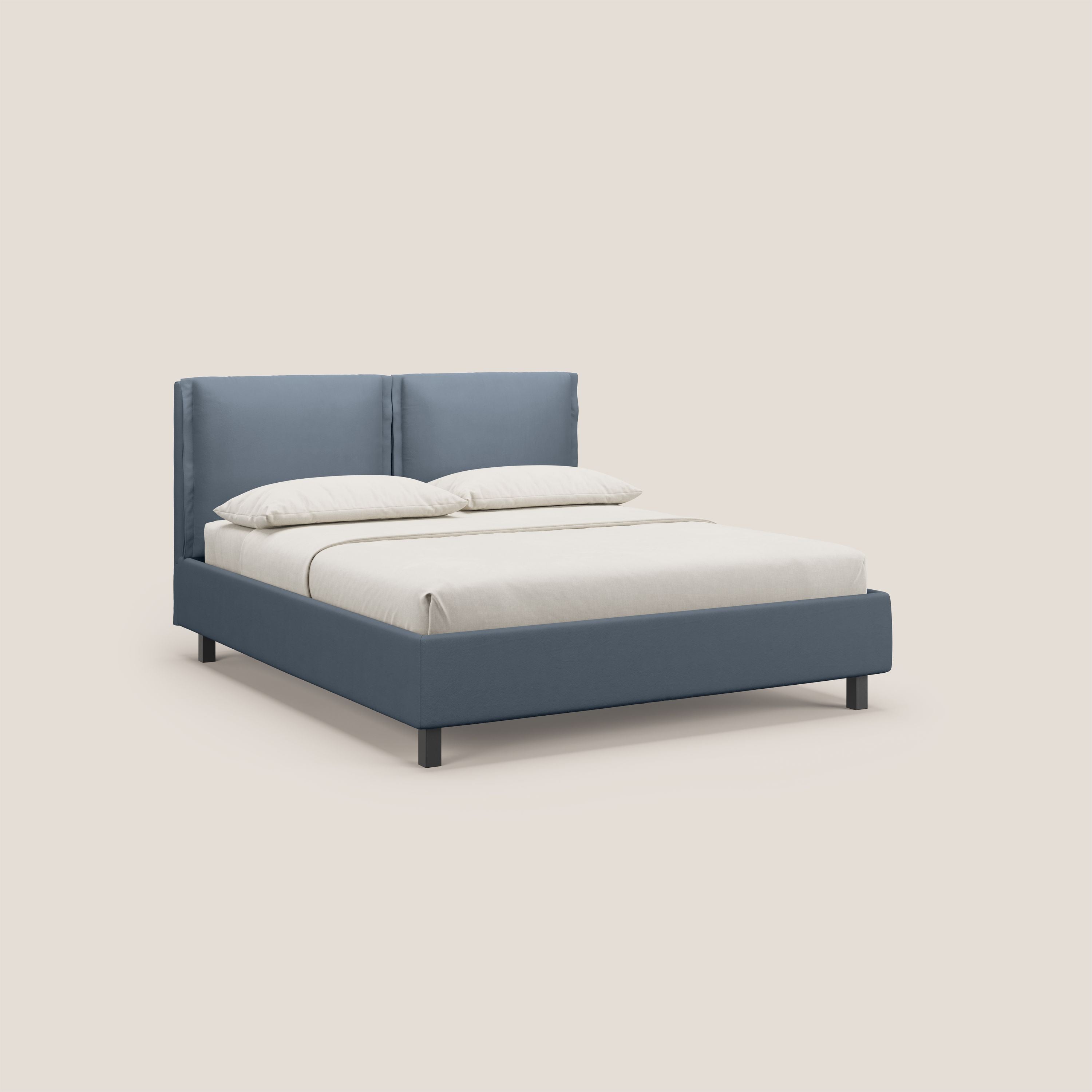 Emma letto contenitore con cuscini mobili in microfibra smacchiabile T11 carta da zucchero - divani.store