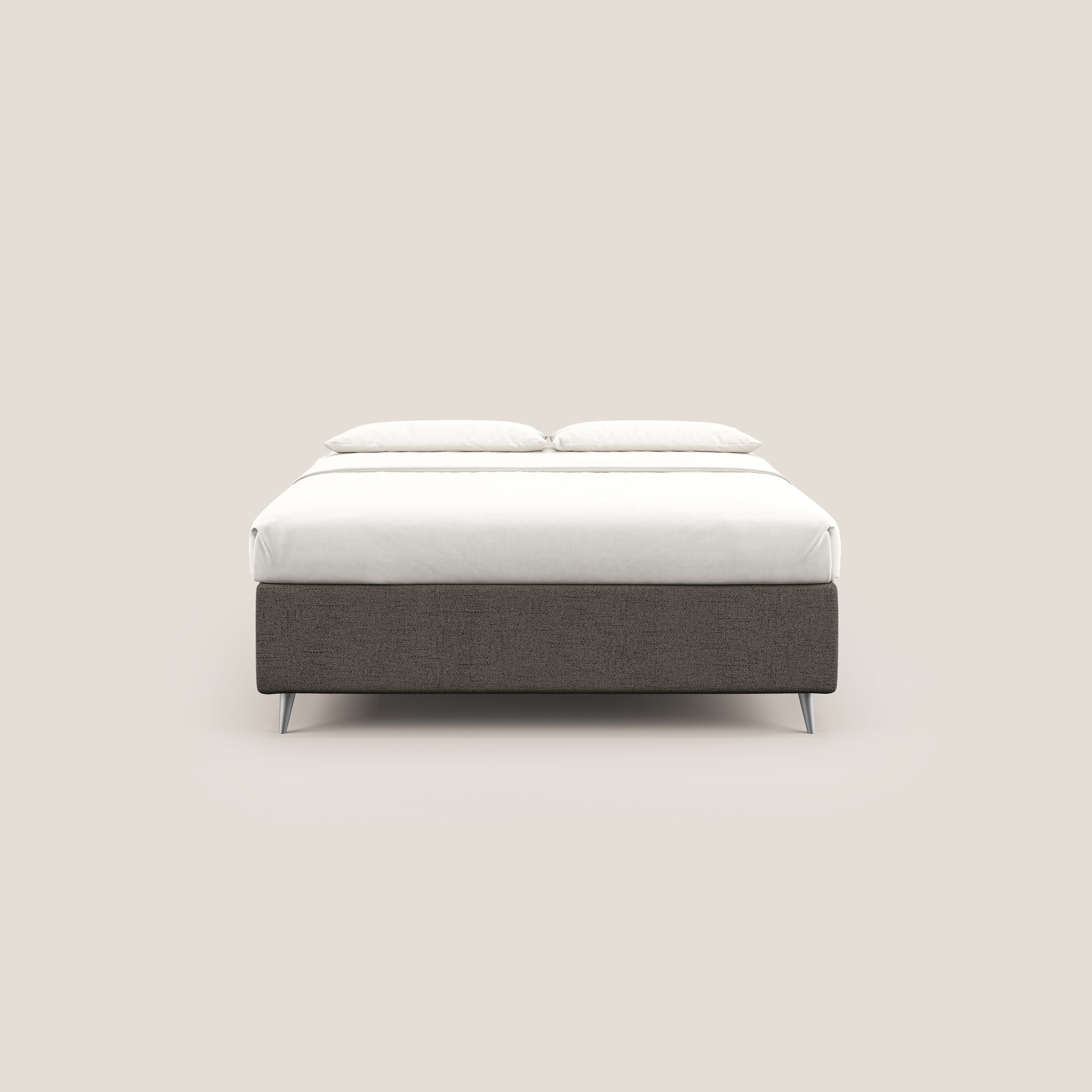 Febe sommier compatto con grande capienza del contenitore in tessuto impermeabile T03 talpa - divani.store