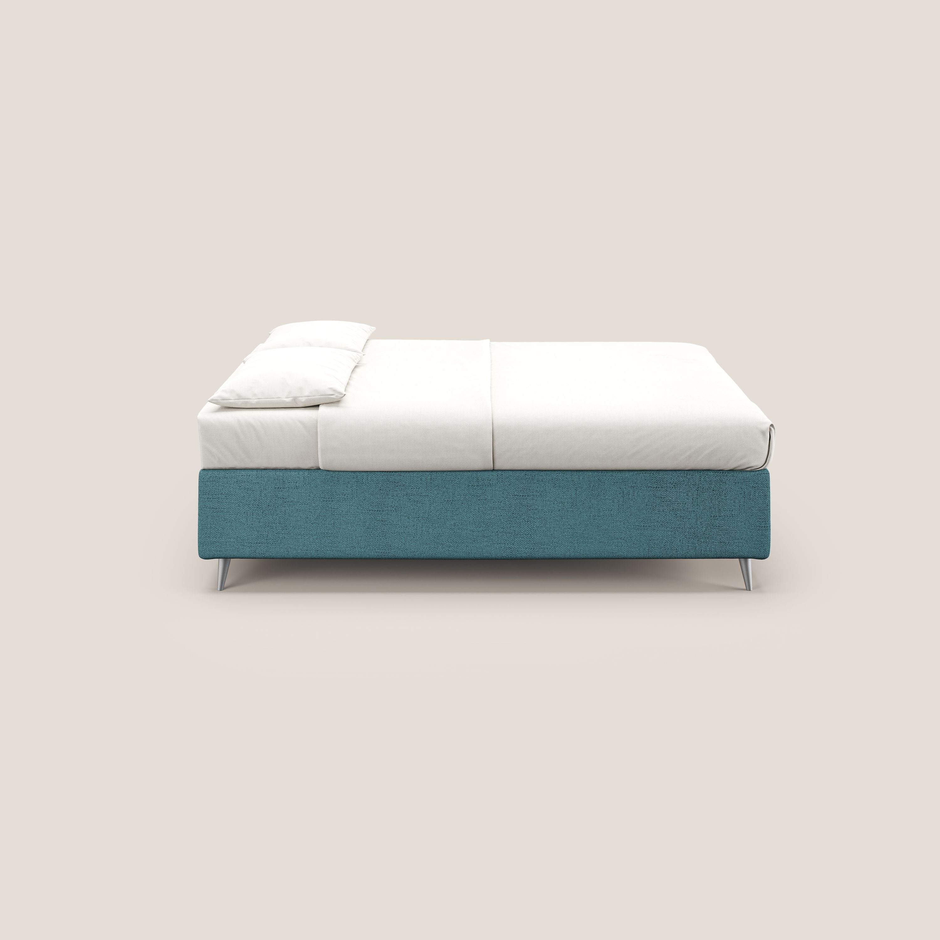 Febe sommier compatto con grande capienza del contenitore in tessuto impermeabile T03 azzurro - divani.store