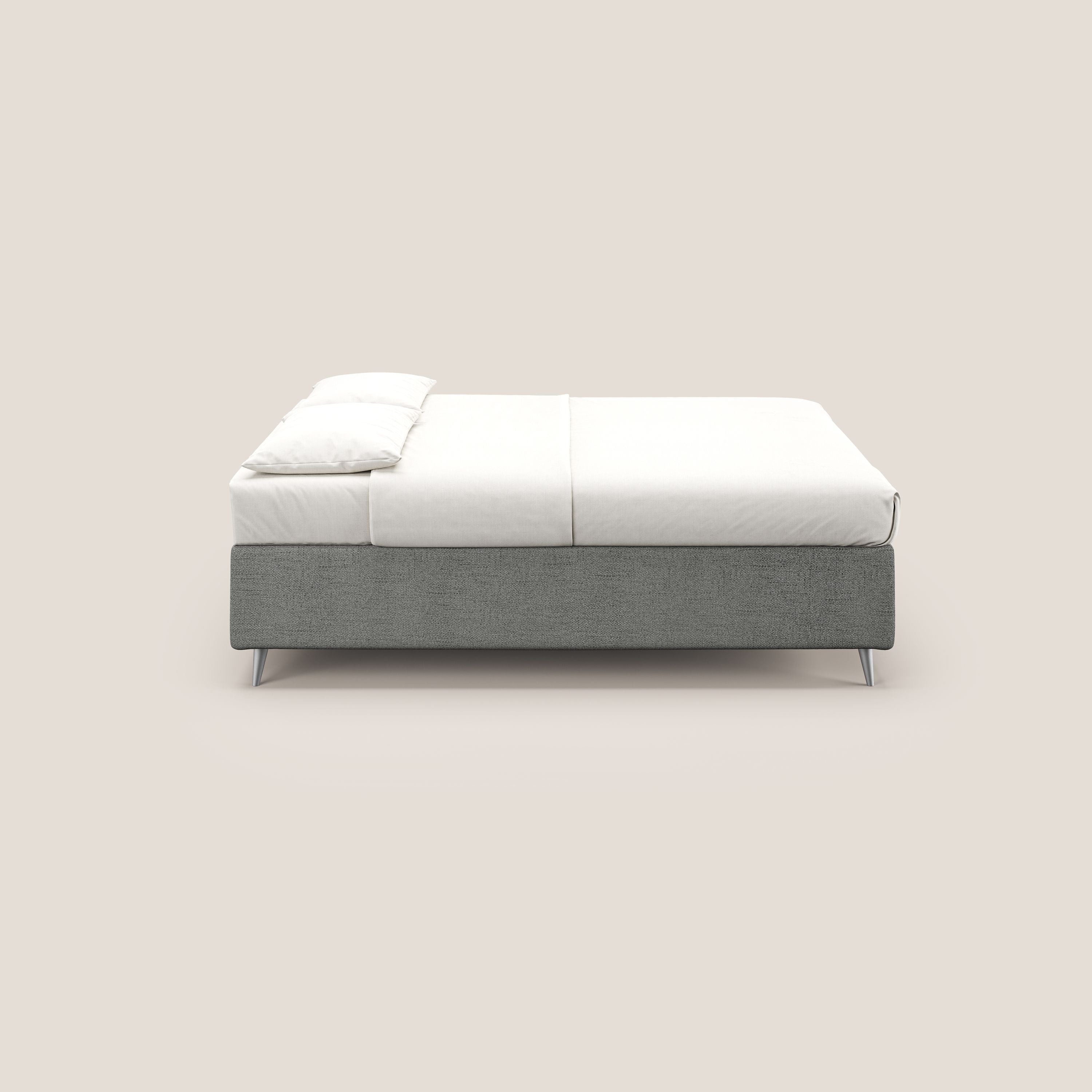 Febe sommier compatto con grande capienza del contenitore in tessuto impermeabile T03 grigio chiaro - divani.store