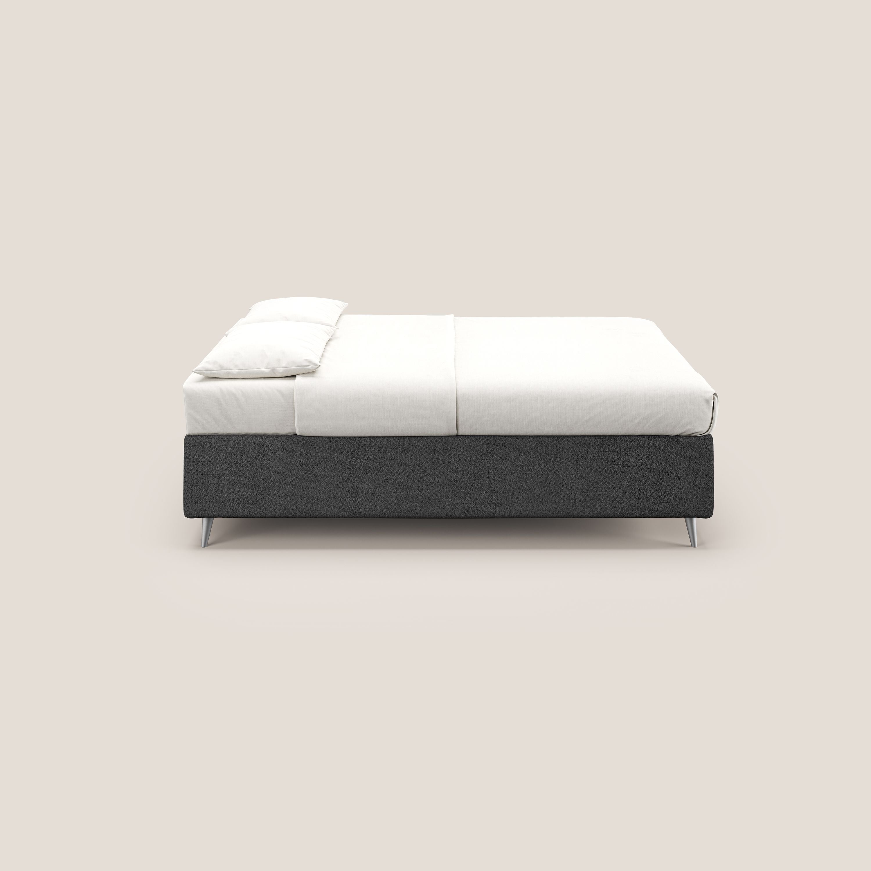 Febe sommier compatto con grande capienza del contenitore in tessuto impermeabile T03 grigio - divani.store