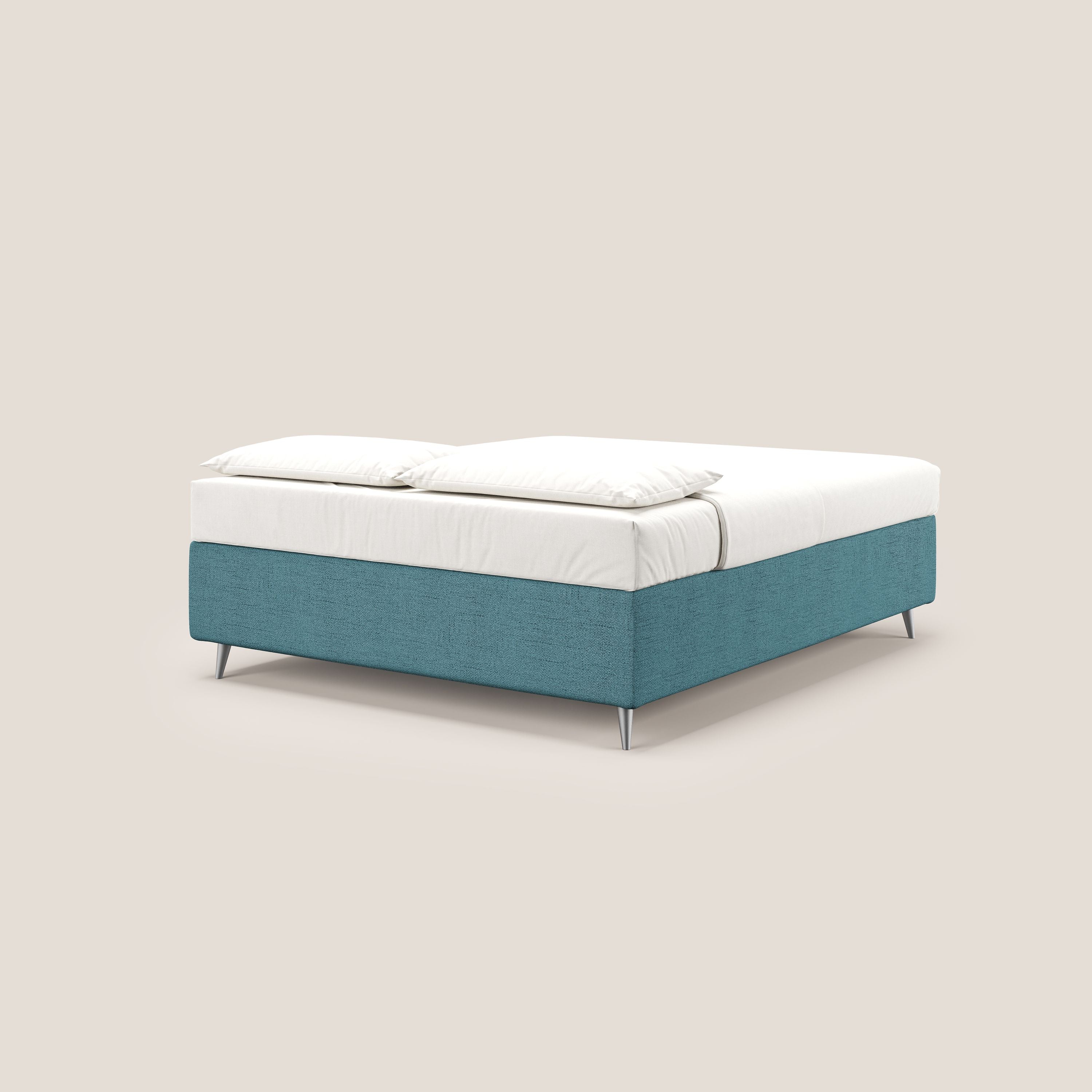 Febe sommier compatto con grande capienza del contenitore in tessuto impermeabile T03 azzurro - divani.store