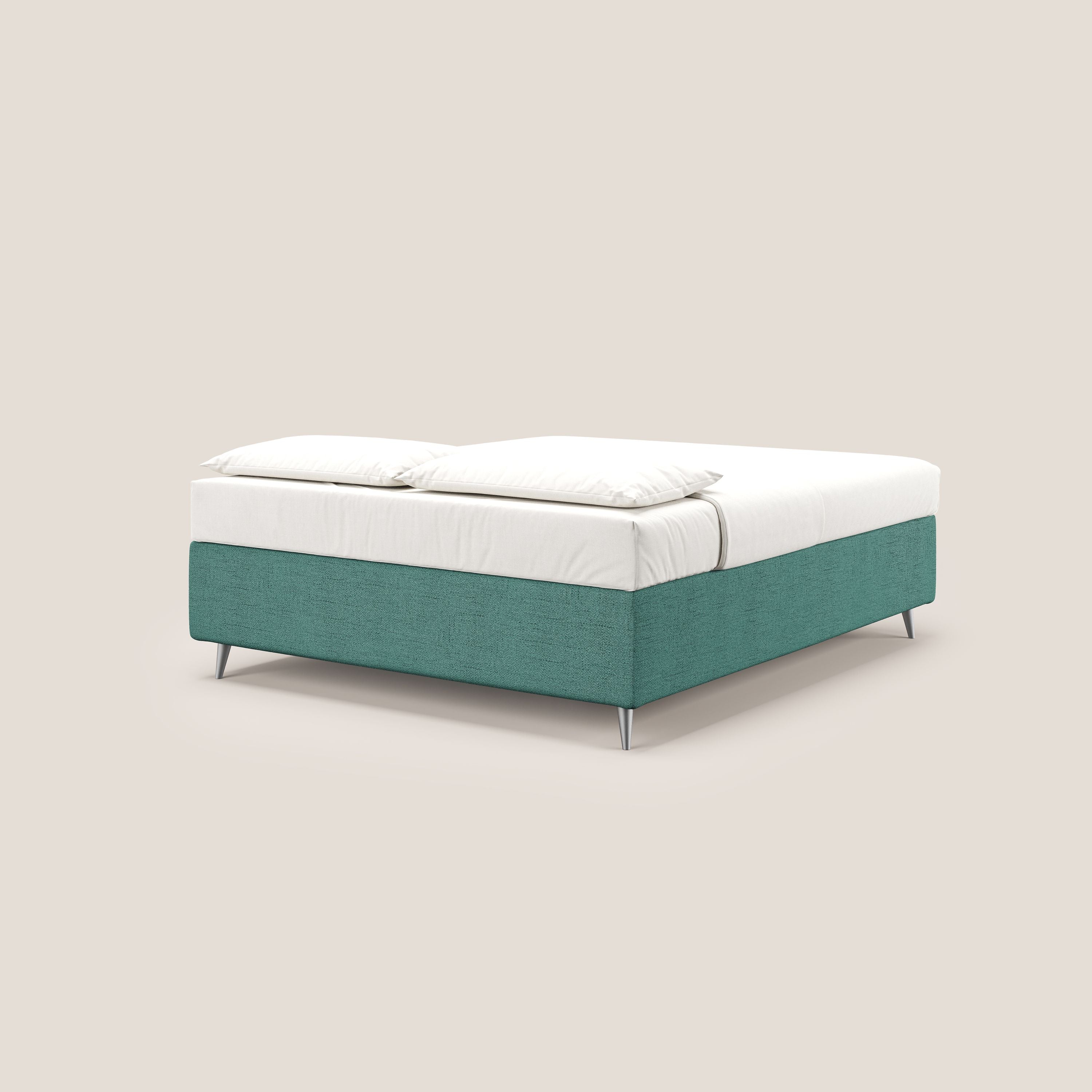 Febe sommier compatto con grande capienza del contenitore in tessuto impermeabile T03 verde acqua - divani.store