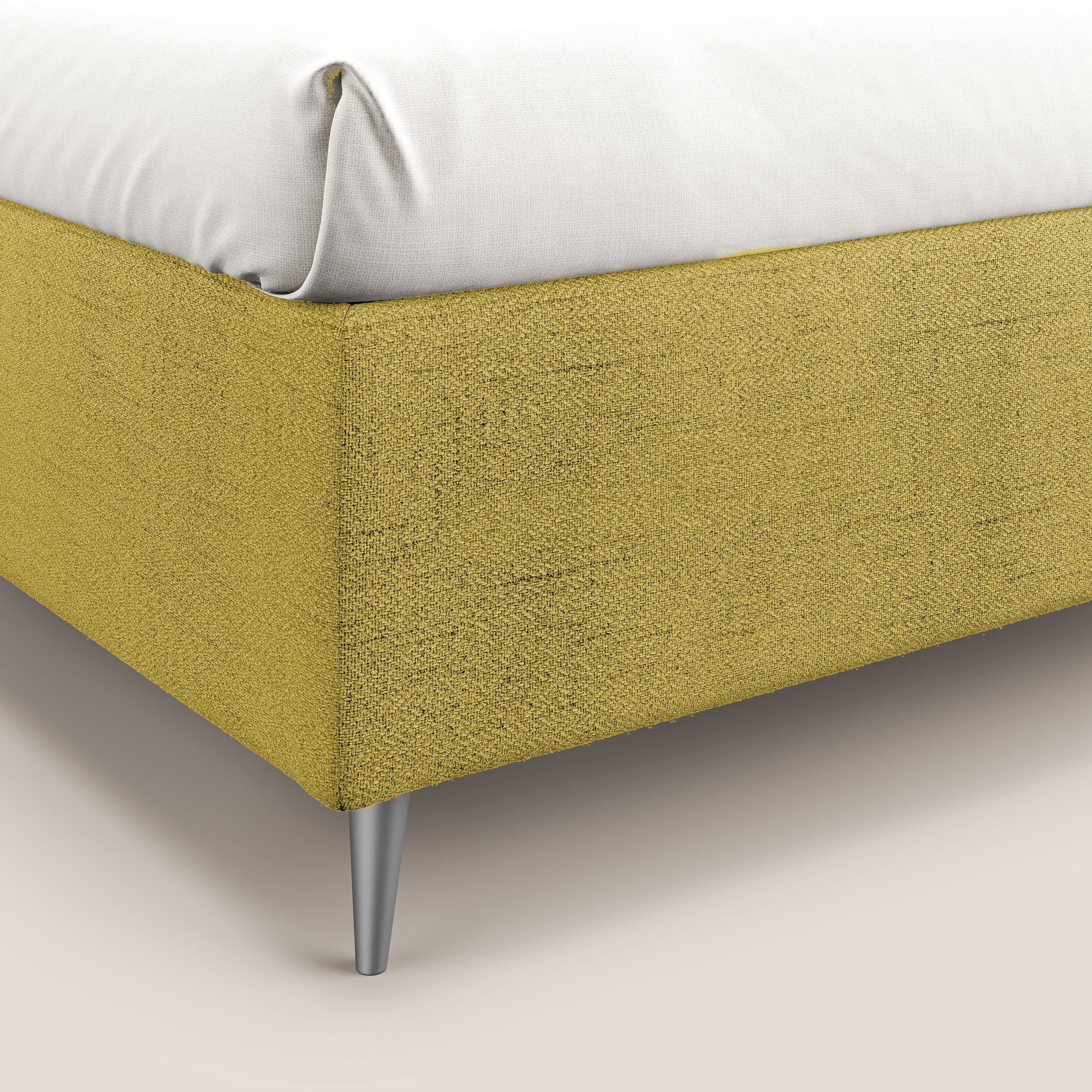 Febe sommier compatto con grande capienza del contenitore in tessuto impermeabile T03 giallo - divani.store